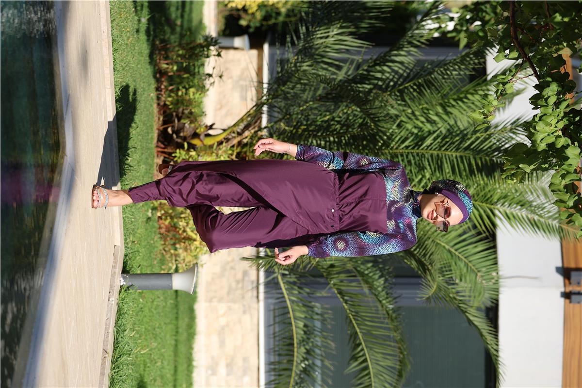 Boncuk Model Allerli Tasarım Tesettür Tulum Mayo | NS Tasarim