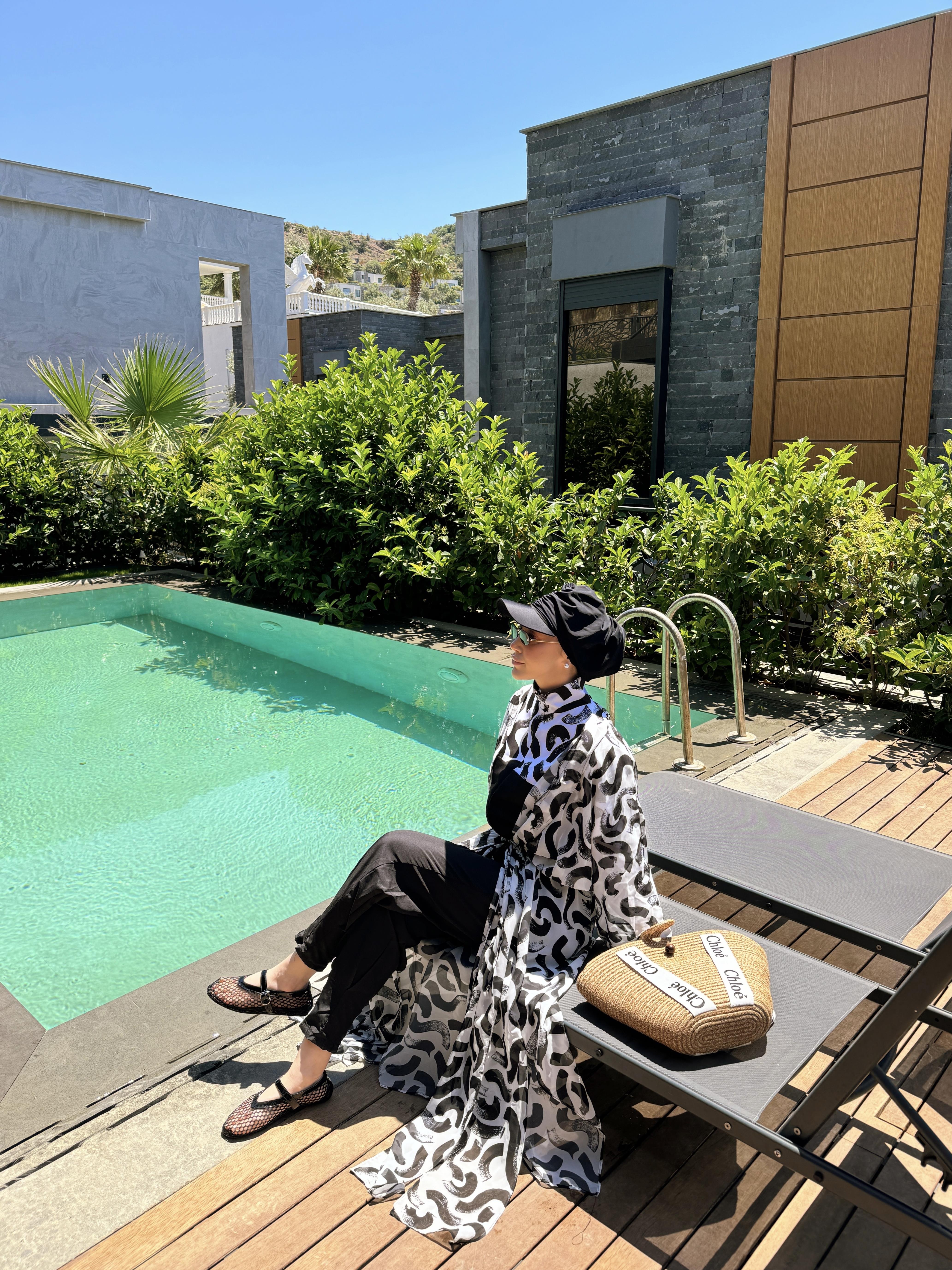 Bukle Desen Beli Bağcıklı Tasarım Tesettür Pareo | NS Tasarim