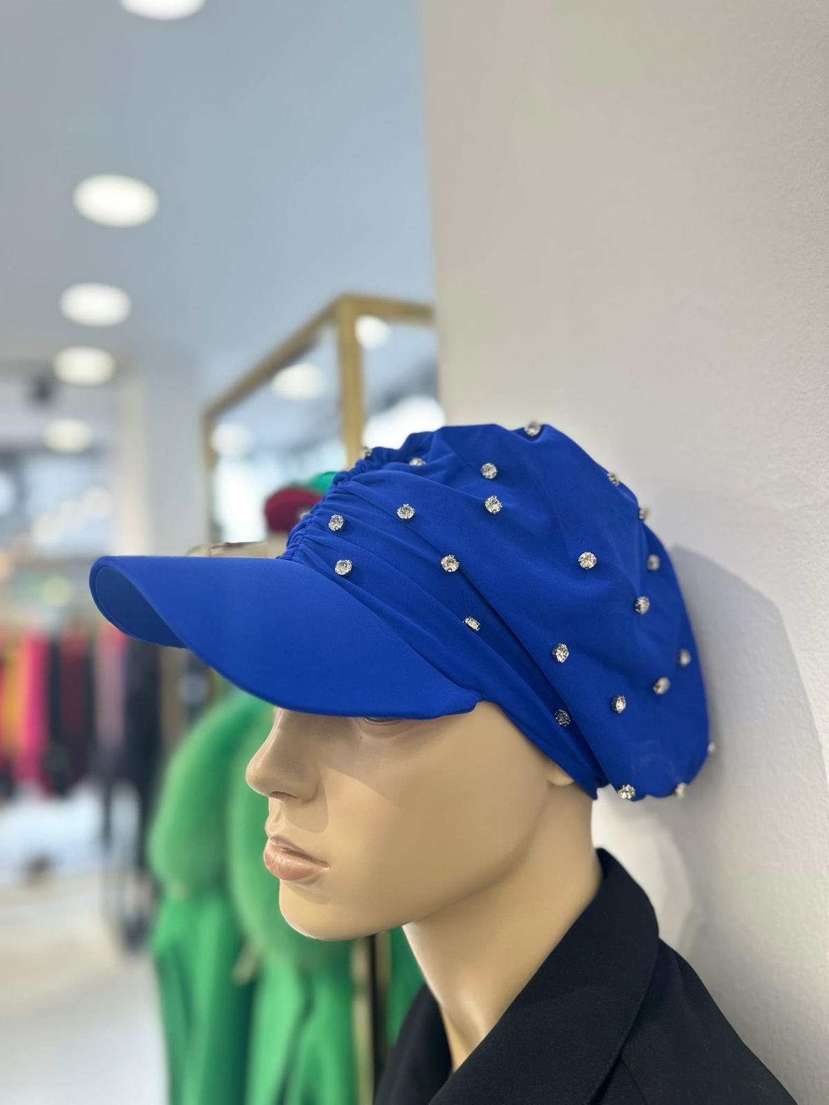 Fiona Siperlikli Lacivert  Taş Detaylı Bone | NS Tasarim