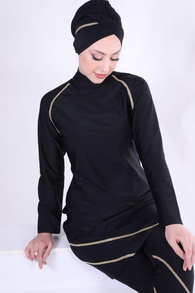 Şeritli Mayo Takım - Siyah