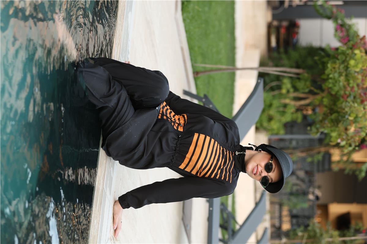 Sunline Desen Spor Lycralı Tasarım Tesettür İkili Mayo Takım | NS Tasarim