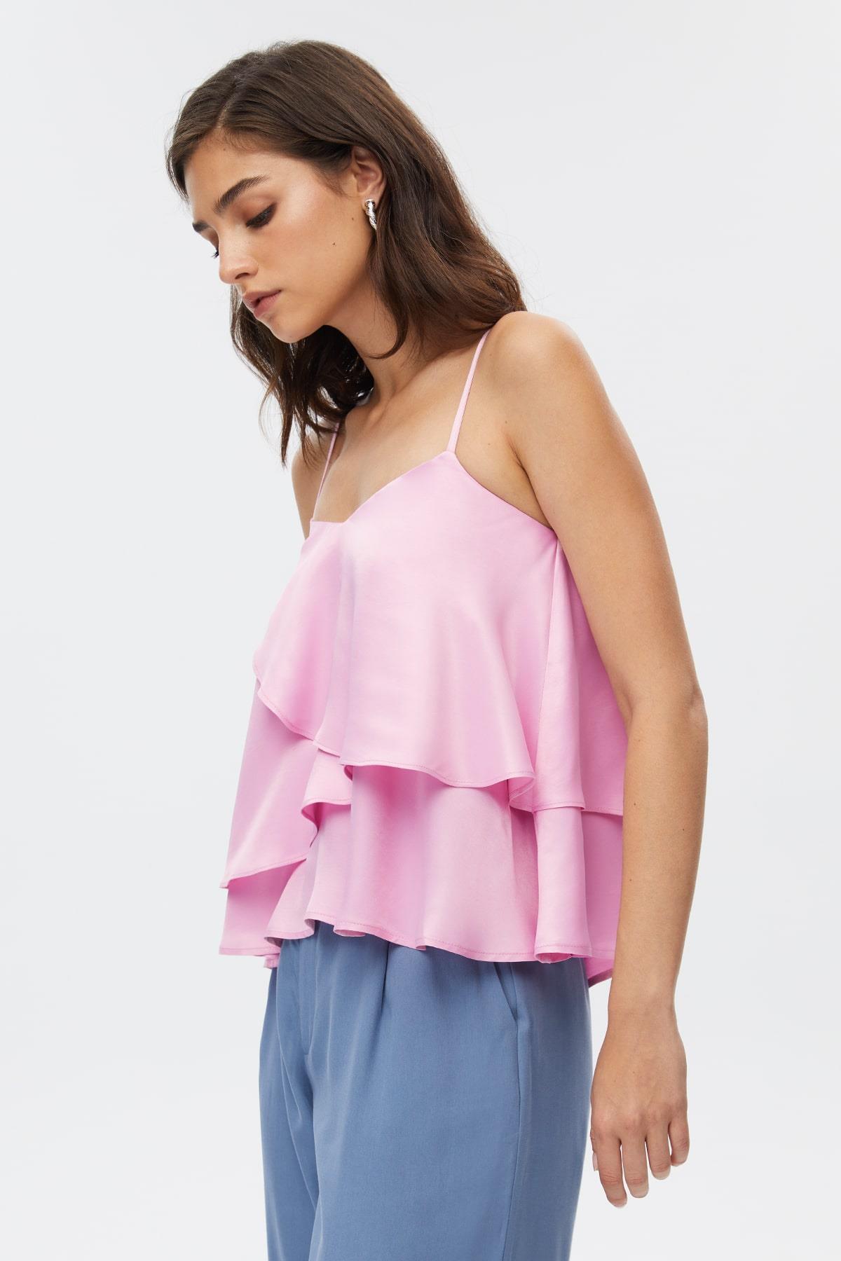 Pembe İpli Bluz