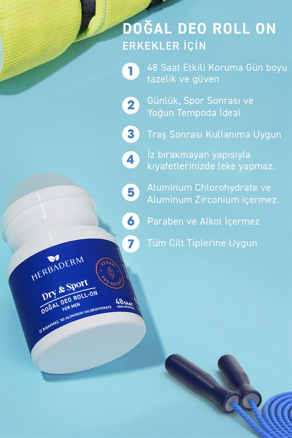 Erkekler için Doğal Deo Roll-On 50 ml