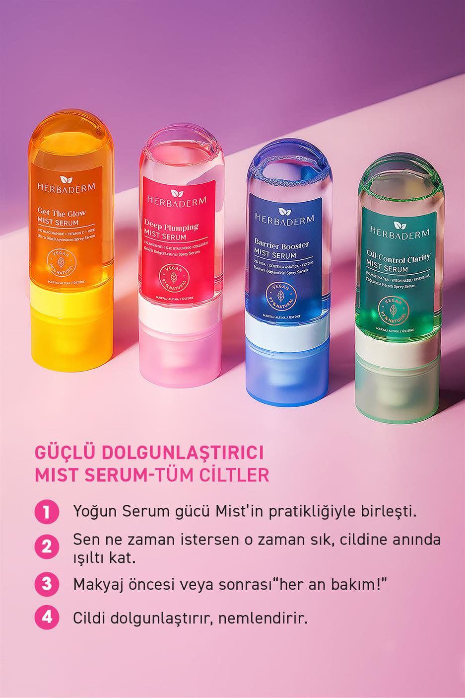 Güçlü Dolgunlaştırıcı Mist Serum, Makyaj Öncesi/Sonrası 80 ml