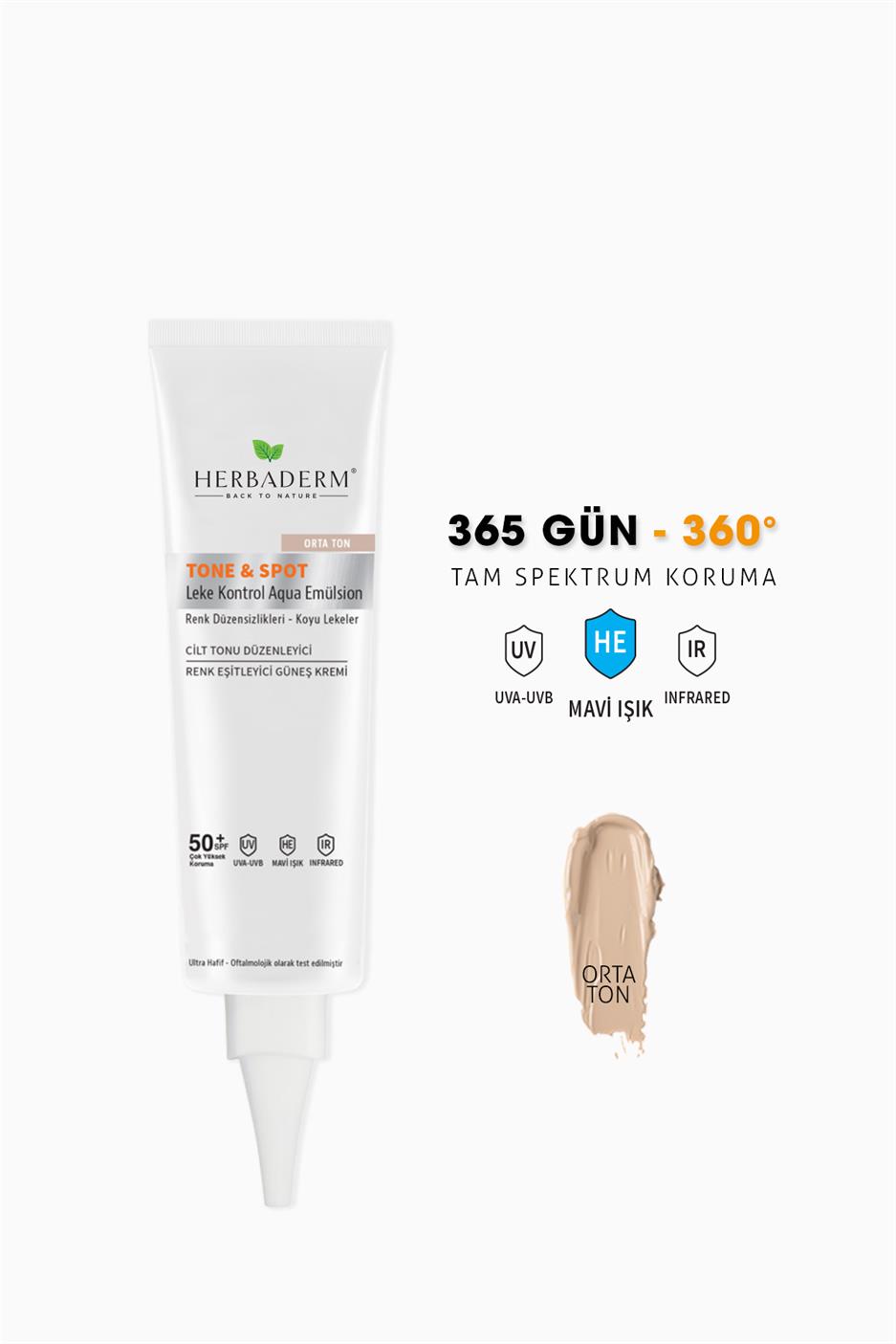 Lekeli Ciltler için Nemlendirici Güneş Kremi, Mavi Işık, UVA,UVB SPF 50+ 40 ml