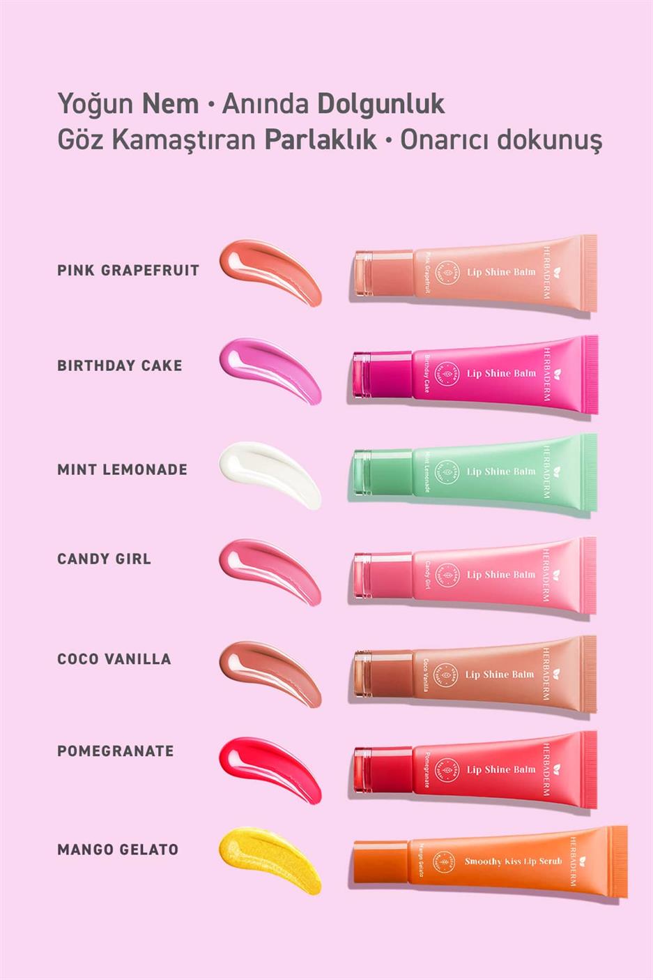 Parlatıcı, Dolgunlaştırıcı, Onarıcı Renkli Dudak Balmı, Nar Aromalı 10 ml