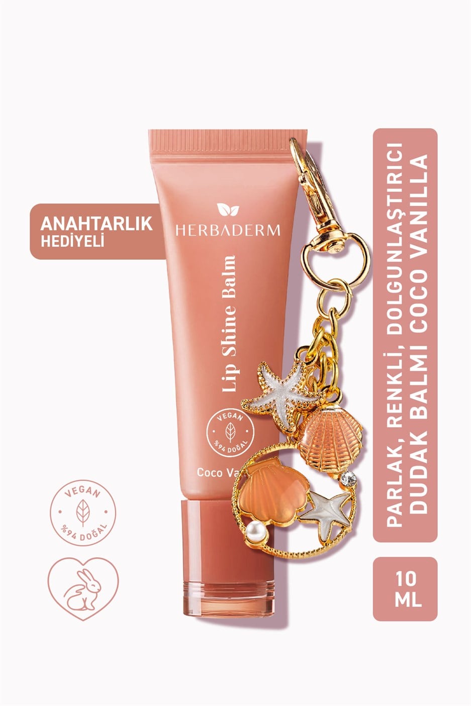 Parlatıcı, Dolgunlaştırıcı, Onarıcı Vegan Dudak Balmı, Coco-Vanilya Aromalı 10 ml