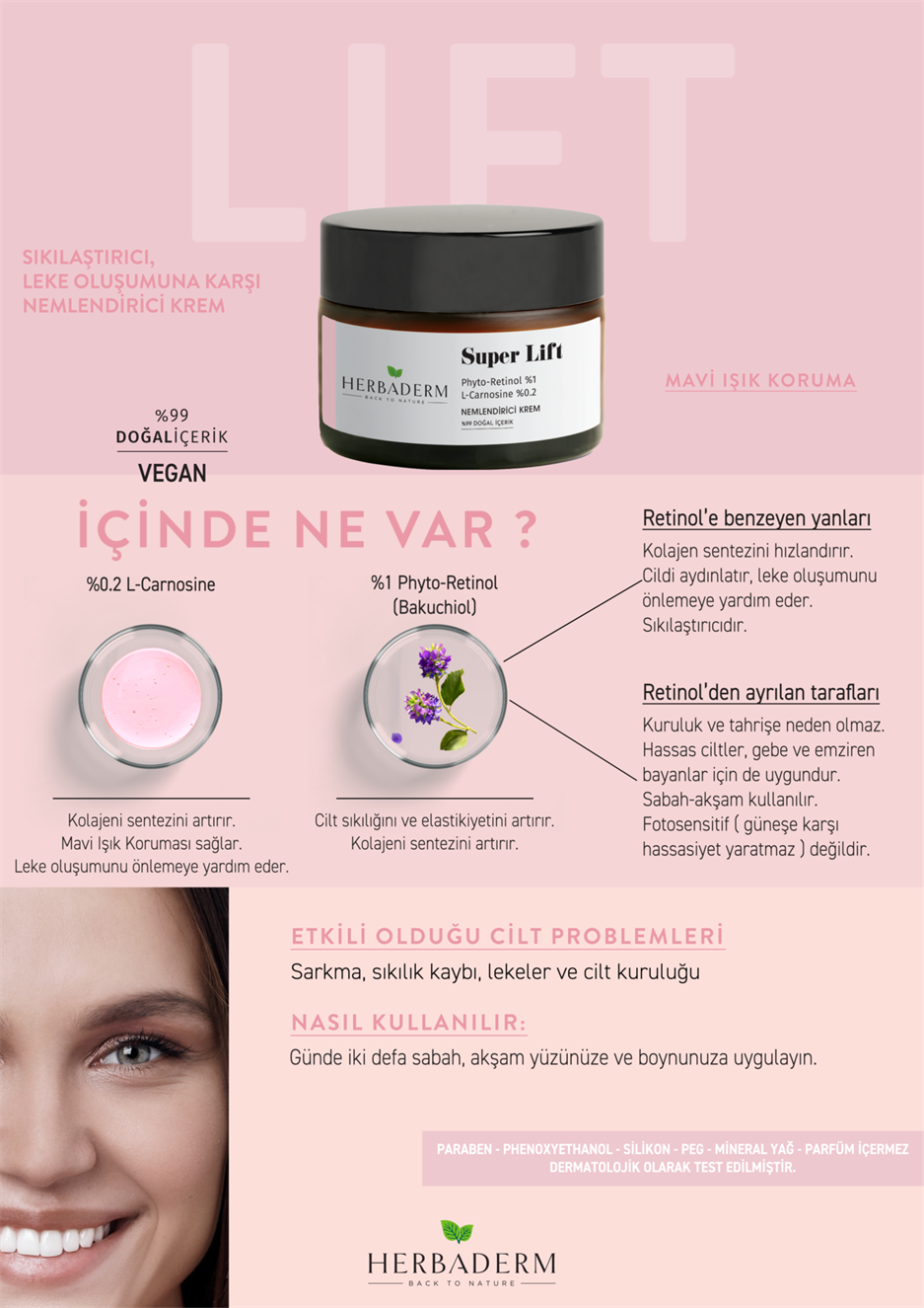 Sıkılaştırıcı, Mavi Işık Koruma Phyto-Retinol Bakuchiol Nemlendirici Krem 50 ml
