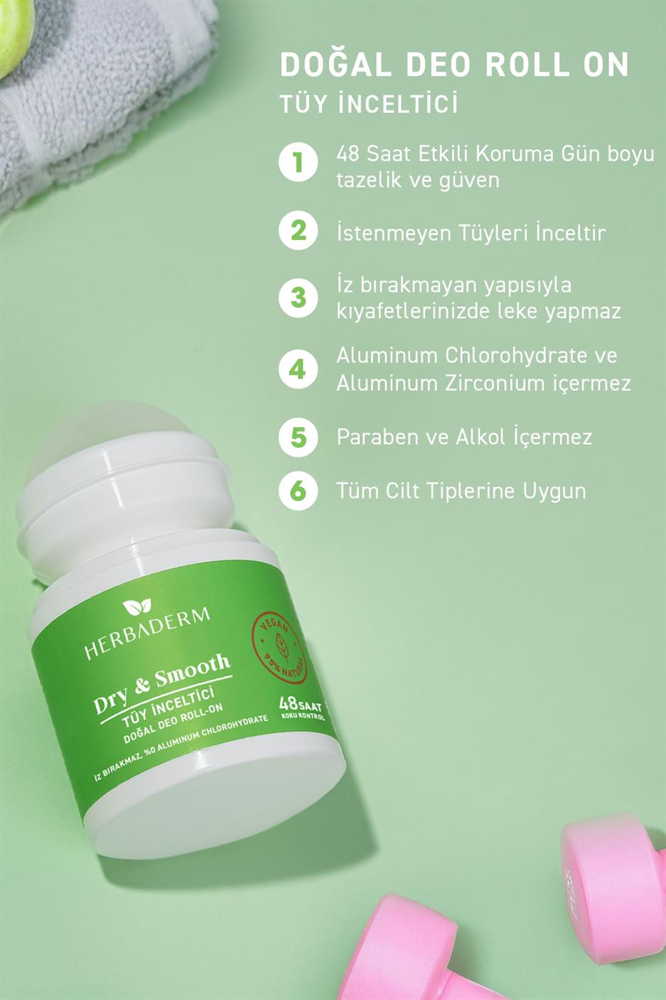 Tüy İnceltı̇cı̇ Doğal Deo Roll-On 50 ml 