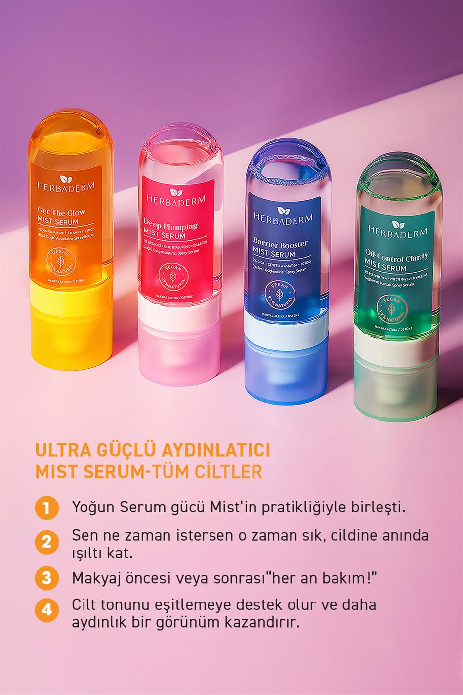 Ultra Güçlü Aydınlatıcı C Vitamini Mist Serum, Makyaj Öncesi/Sonrası 80 ml