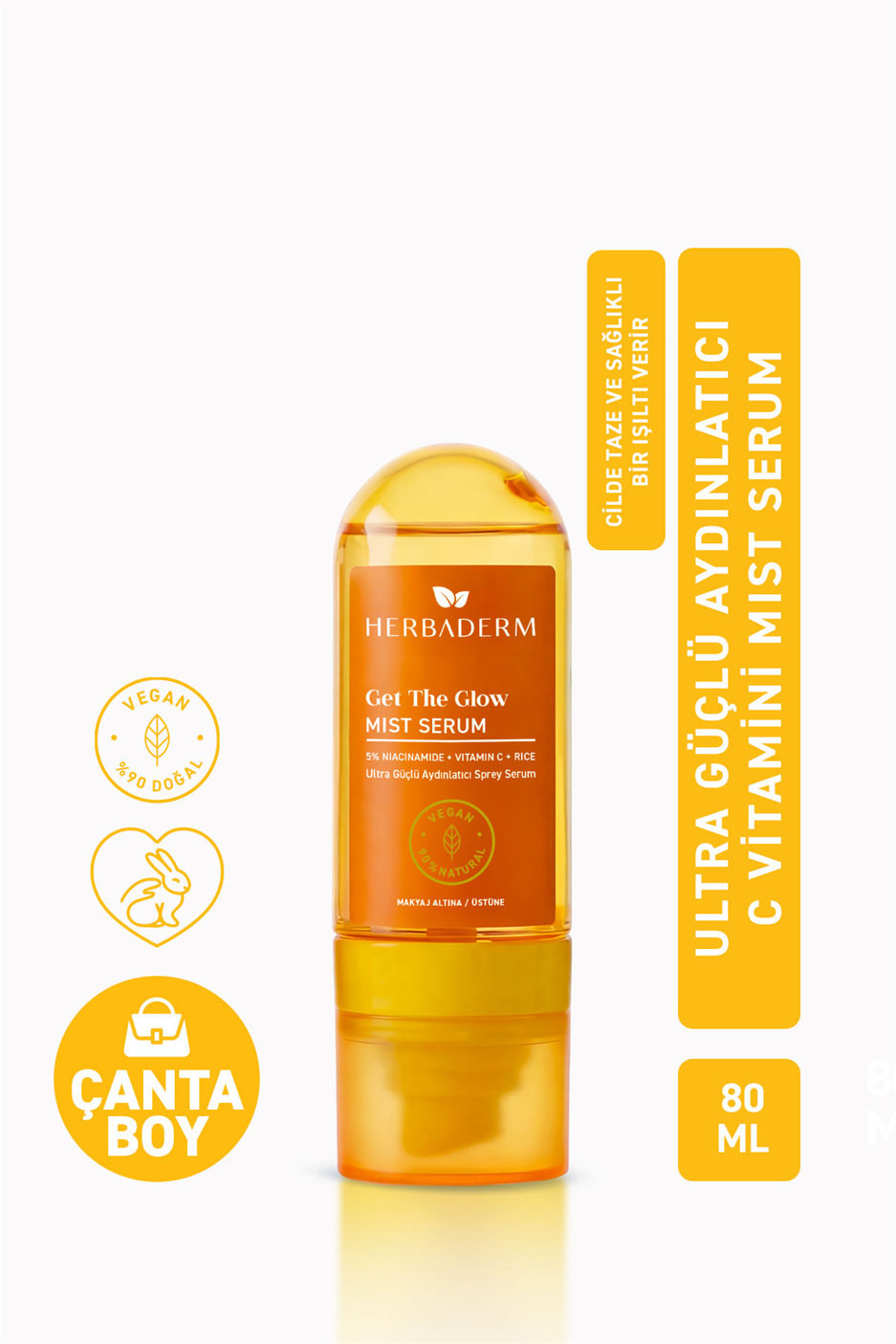 Ultra Güçlü Aydınlatıcı C Vitamini Mist Serum, Makyaj Öncesi/Sonrası 80 ml