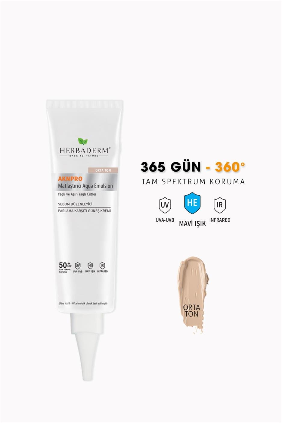Yağlı, Akneye Meyilli Ciltler için Nemlendirici Güneş Kremi, Mavi Işık, UVA/UVB SPF 50+ 40 ml