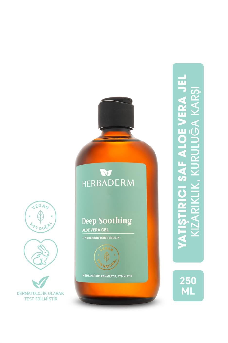 Yatıştırıcı Saf Aloe Vera Jel, Kızarıklık, Kuruluğa Karşı 250 ml