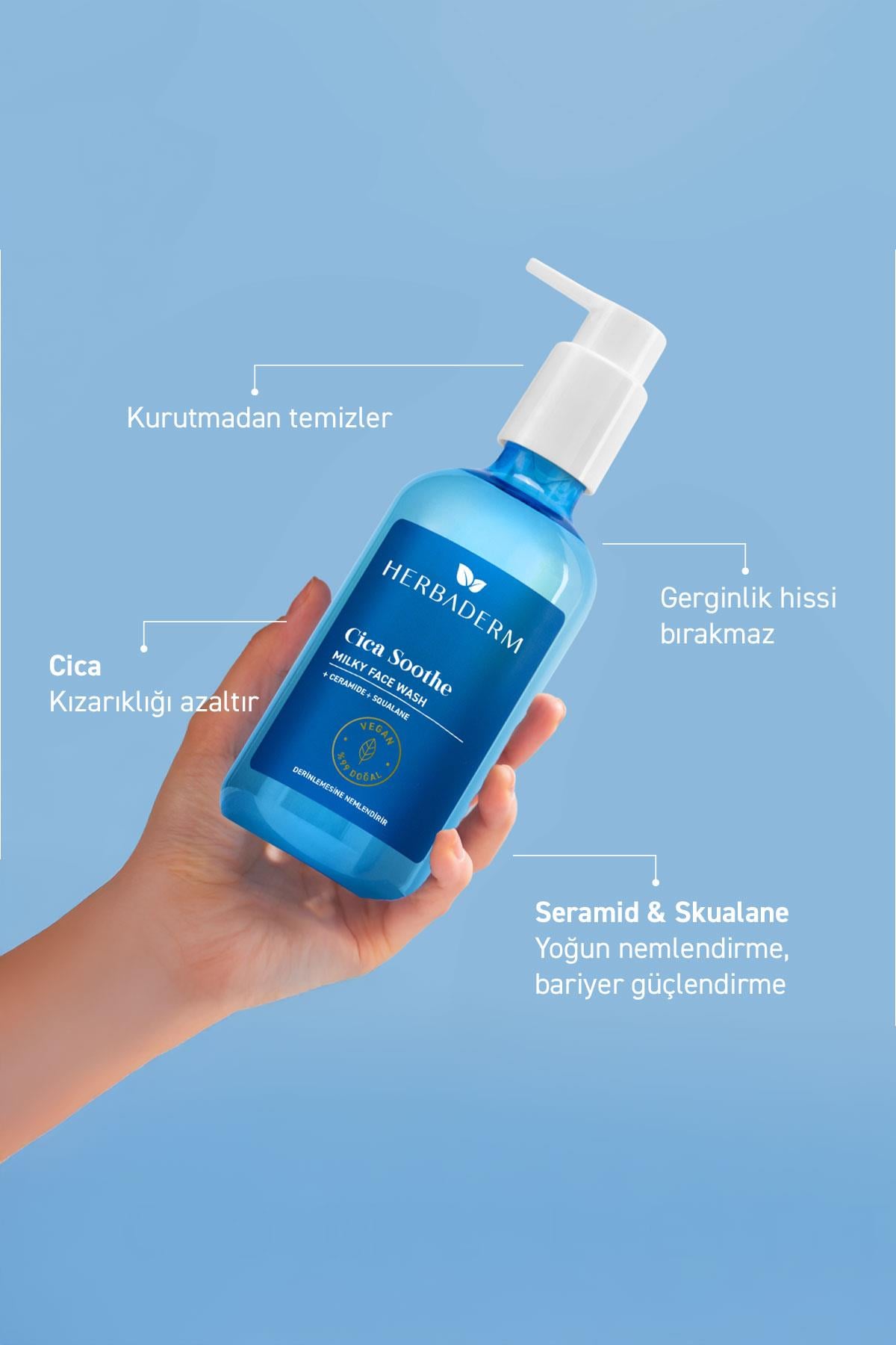 Cicaです！ Cica Yüz Temizleme Jeli, Hassas,Kızarık Ciltler 250 ml