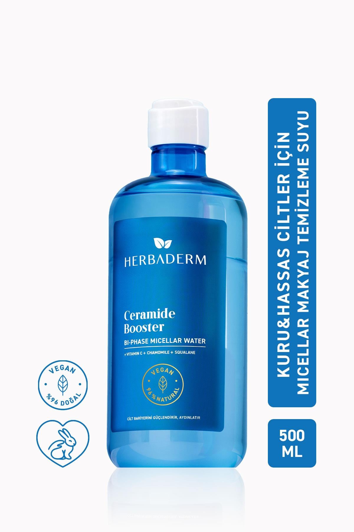 Ceramide Booster, Çift Fazlı Micellar Makyaj Temizleme Suyu 500 ml