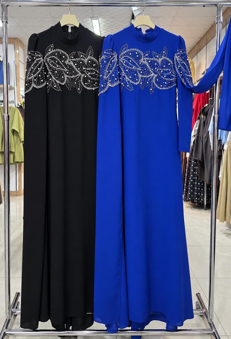 ELEGANCE OMUZDAN KOL PELERİNLİ ABİYE 2438