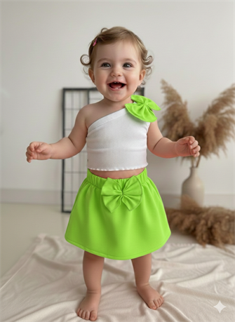 YESiL TEK KOL CROP TAKIM