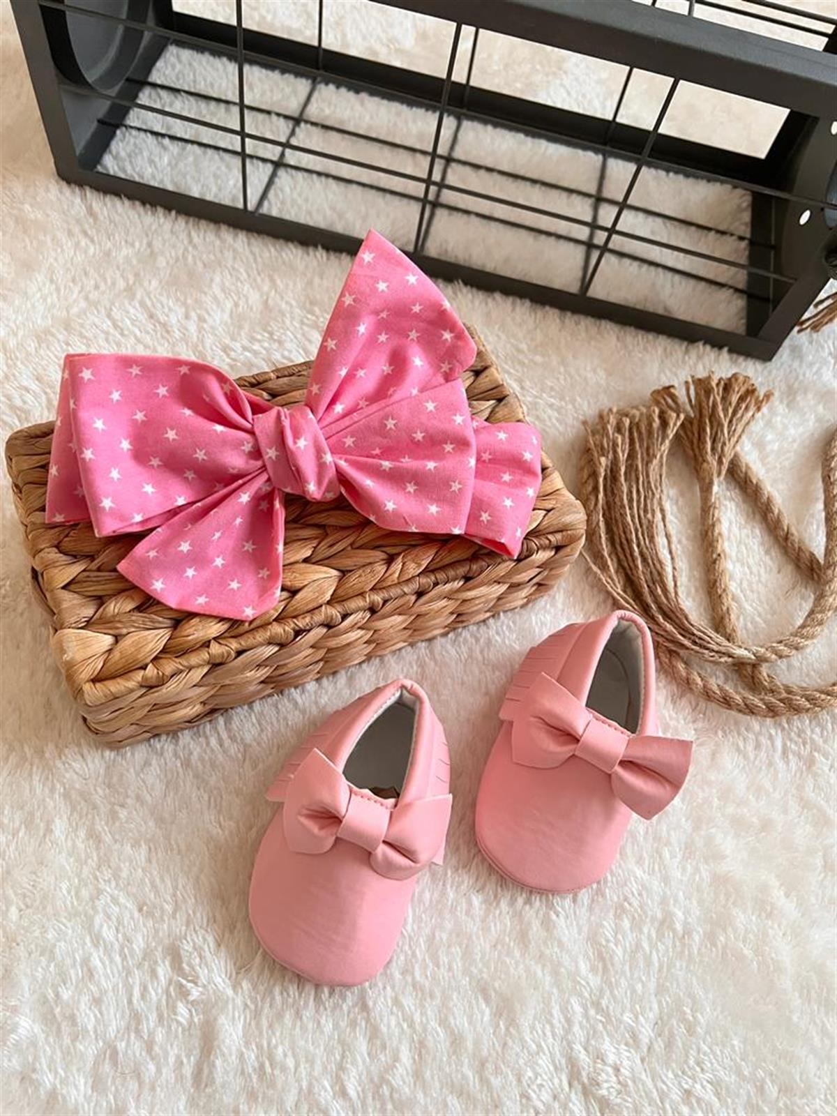 PEMBE AYAKKABI BANDANA SETi