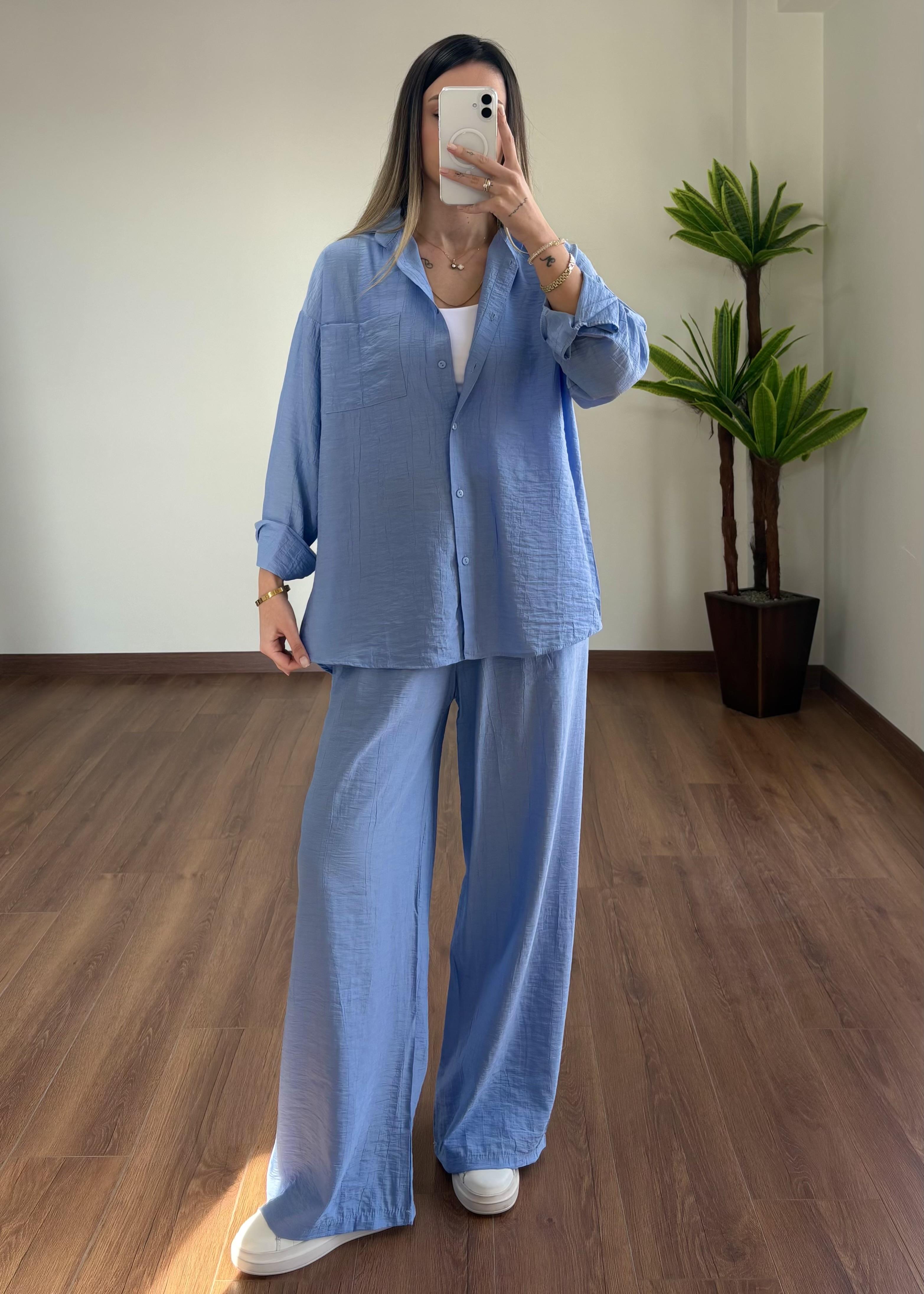 Çilek Kumaş Mavi Takım