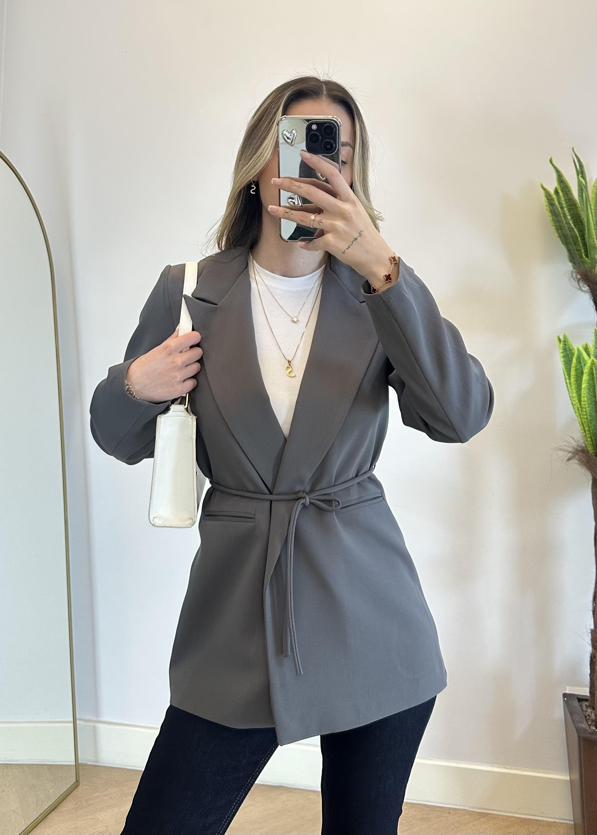 Eyos Antrasit İpli Blazer Ceket