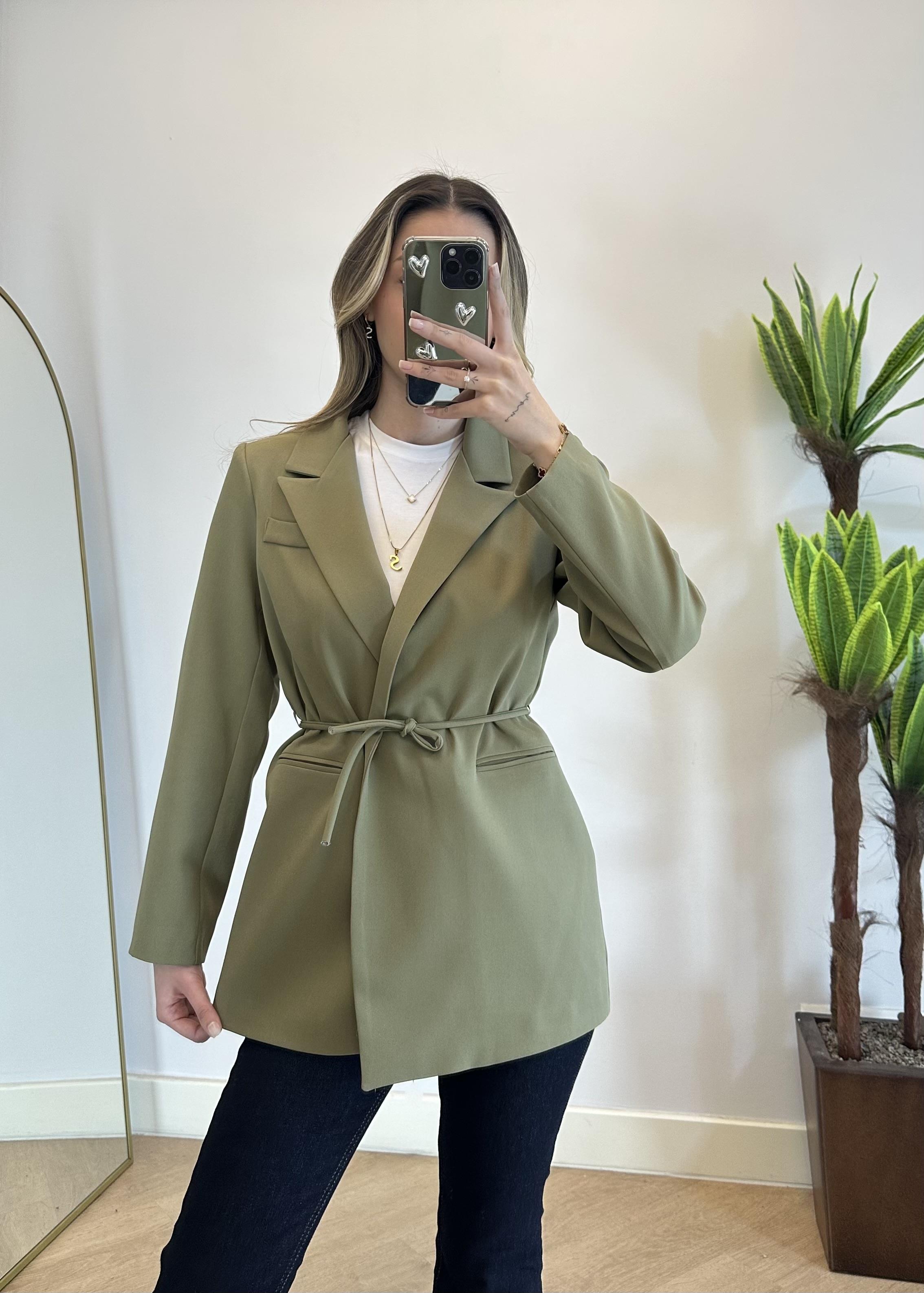 Eyos Haki İpli Blazer Ceket