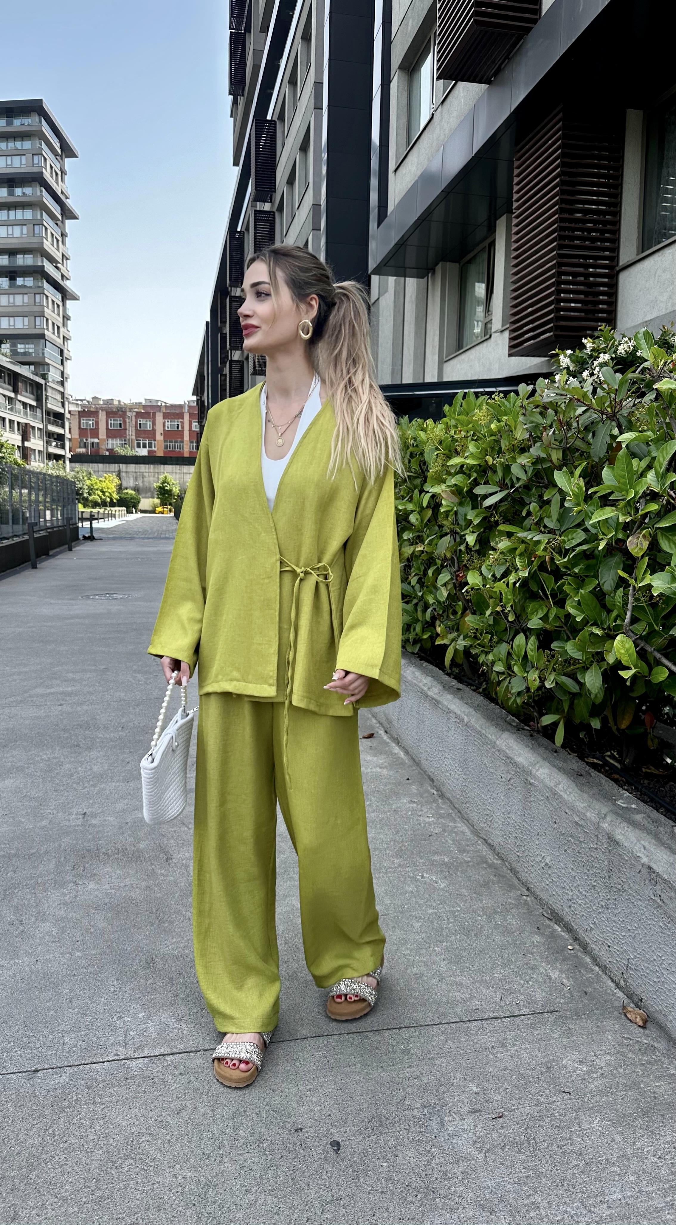 Kadın Alt Üst Kimono Takım