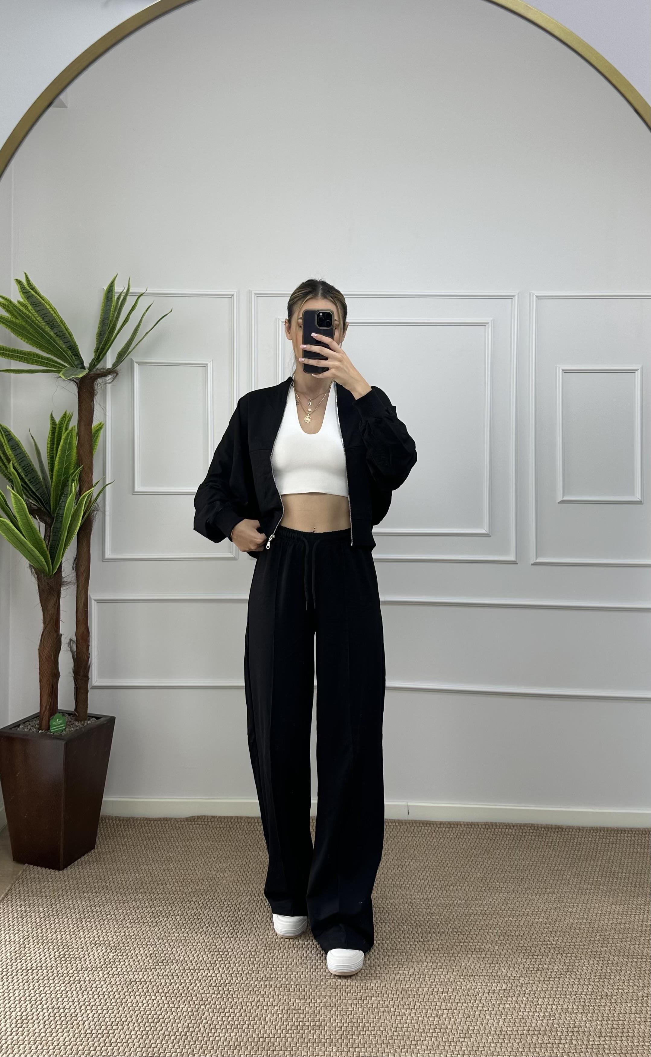 Kadın oversize hırkalı eşofman takımı