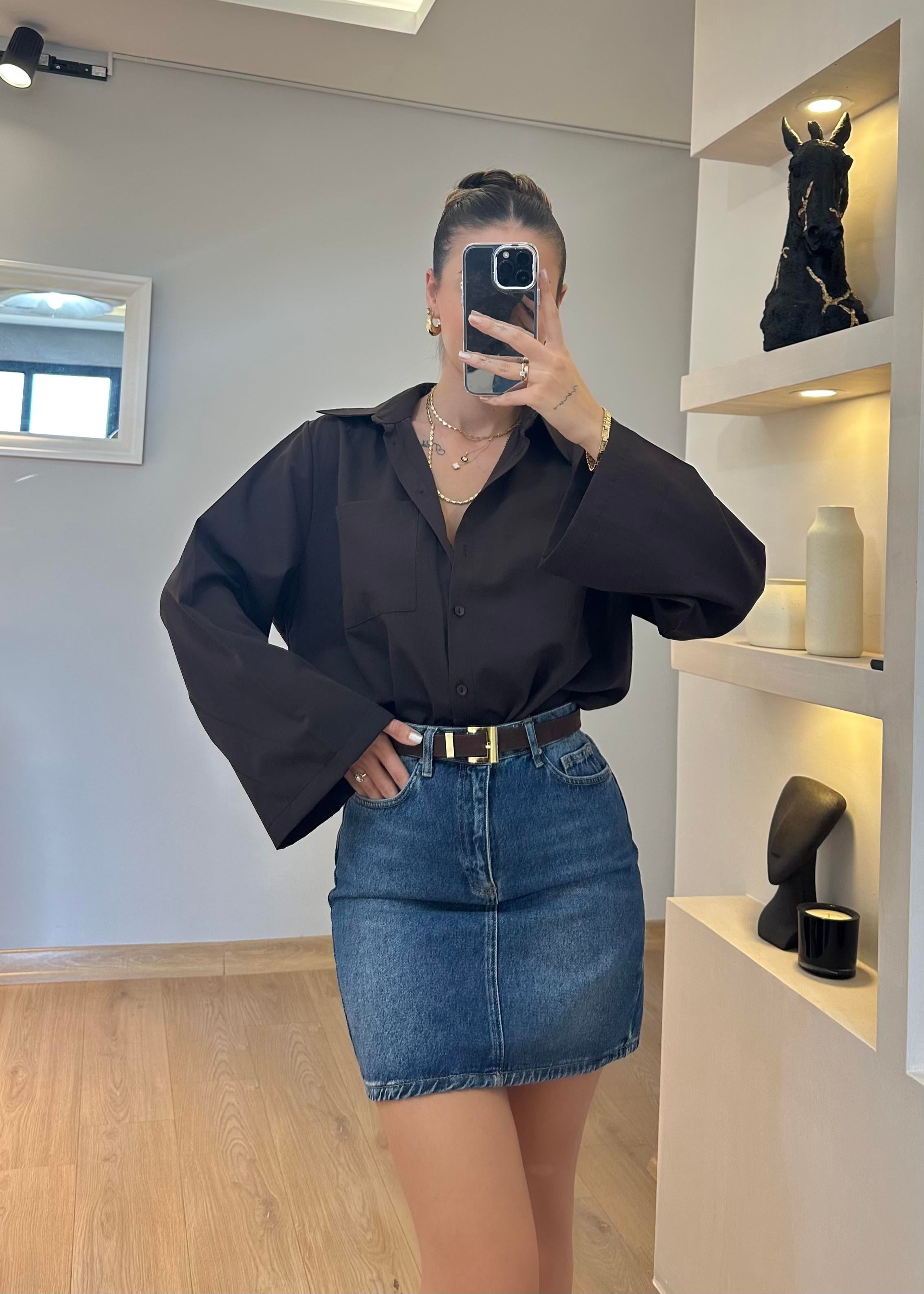 Karen Kahverengi Oversize Gömlek