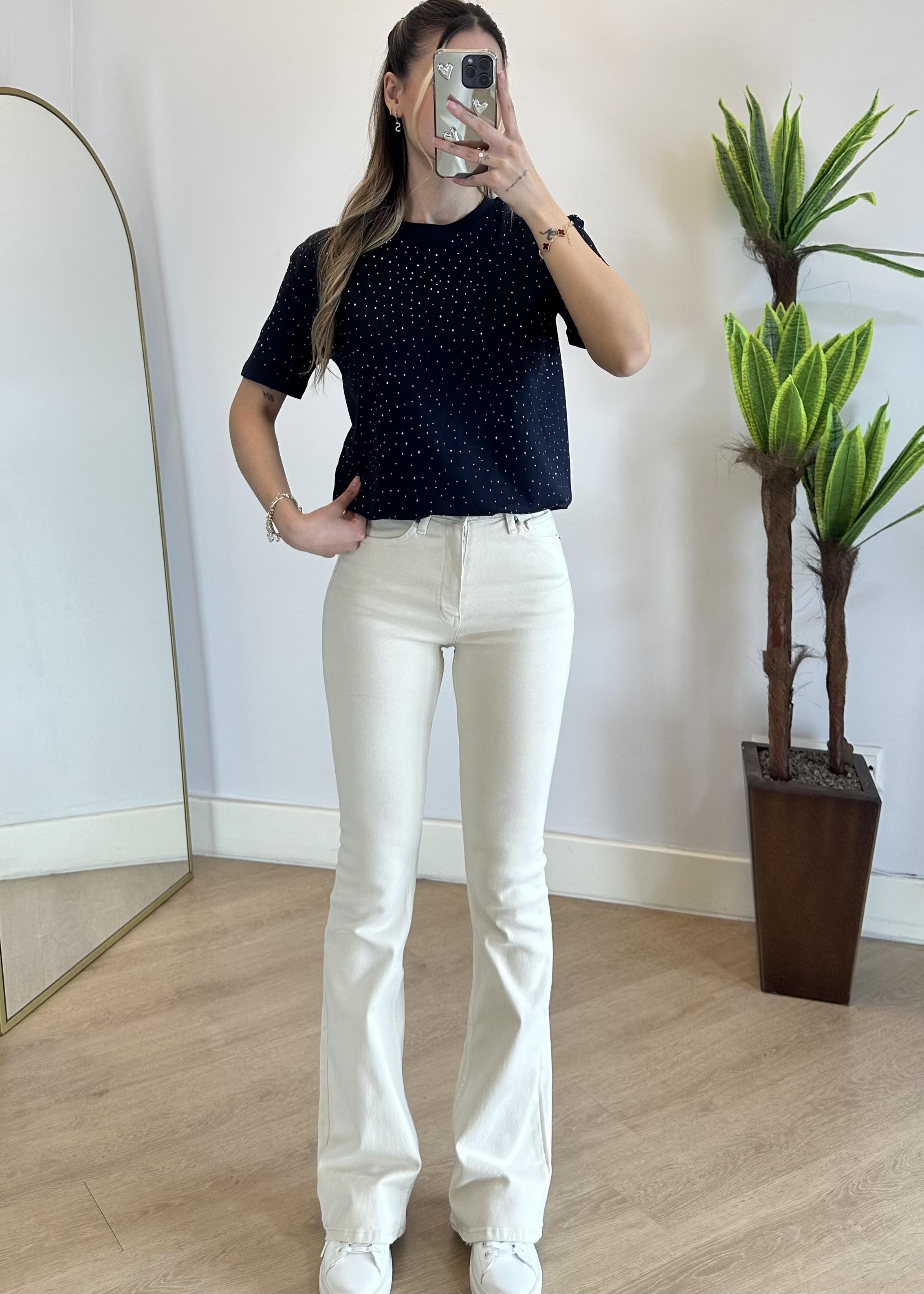 Linda İspanyol Paça Krem Jean