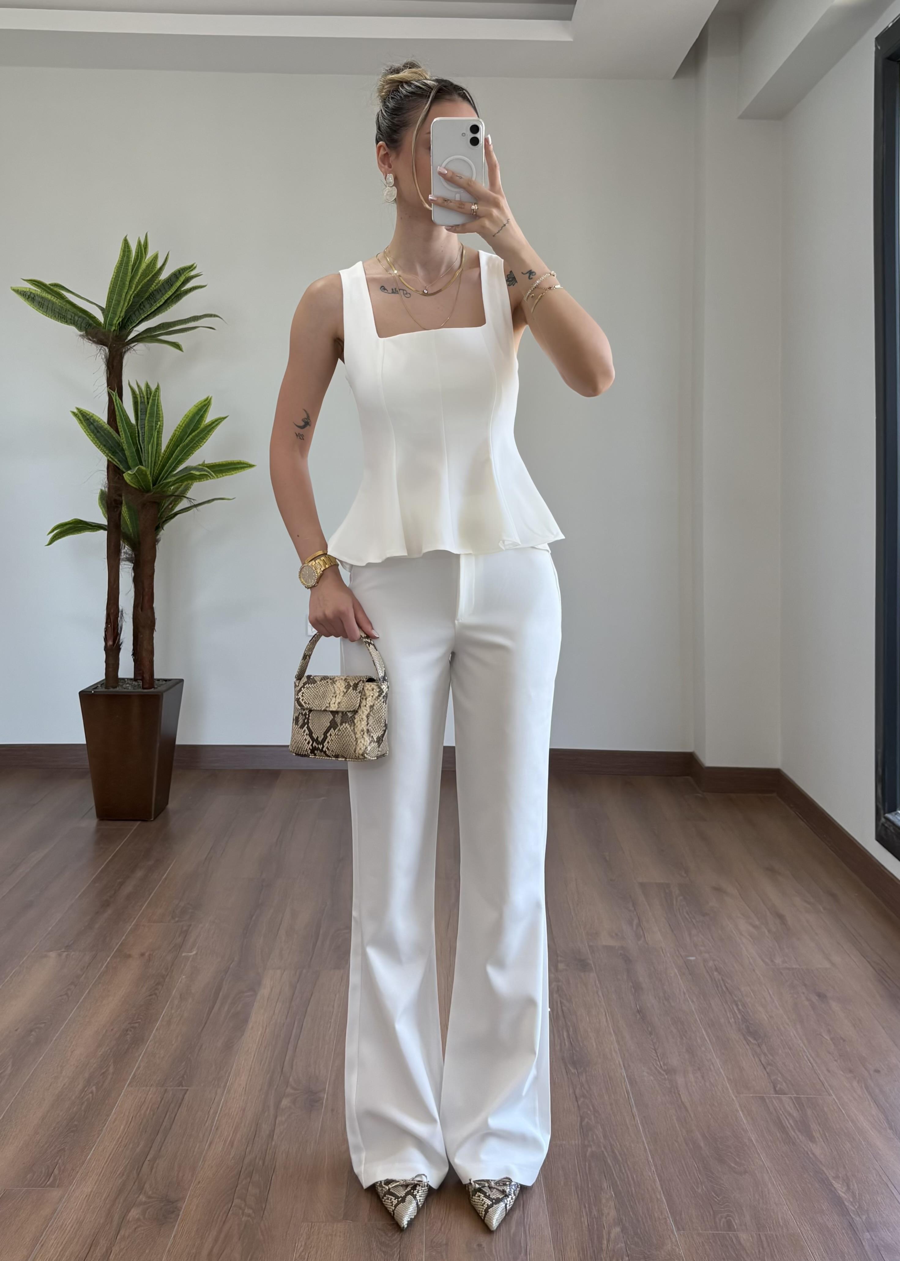 Liza Beyaz Alt Üst Takım