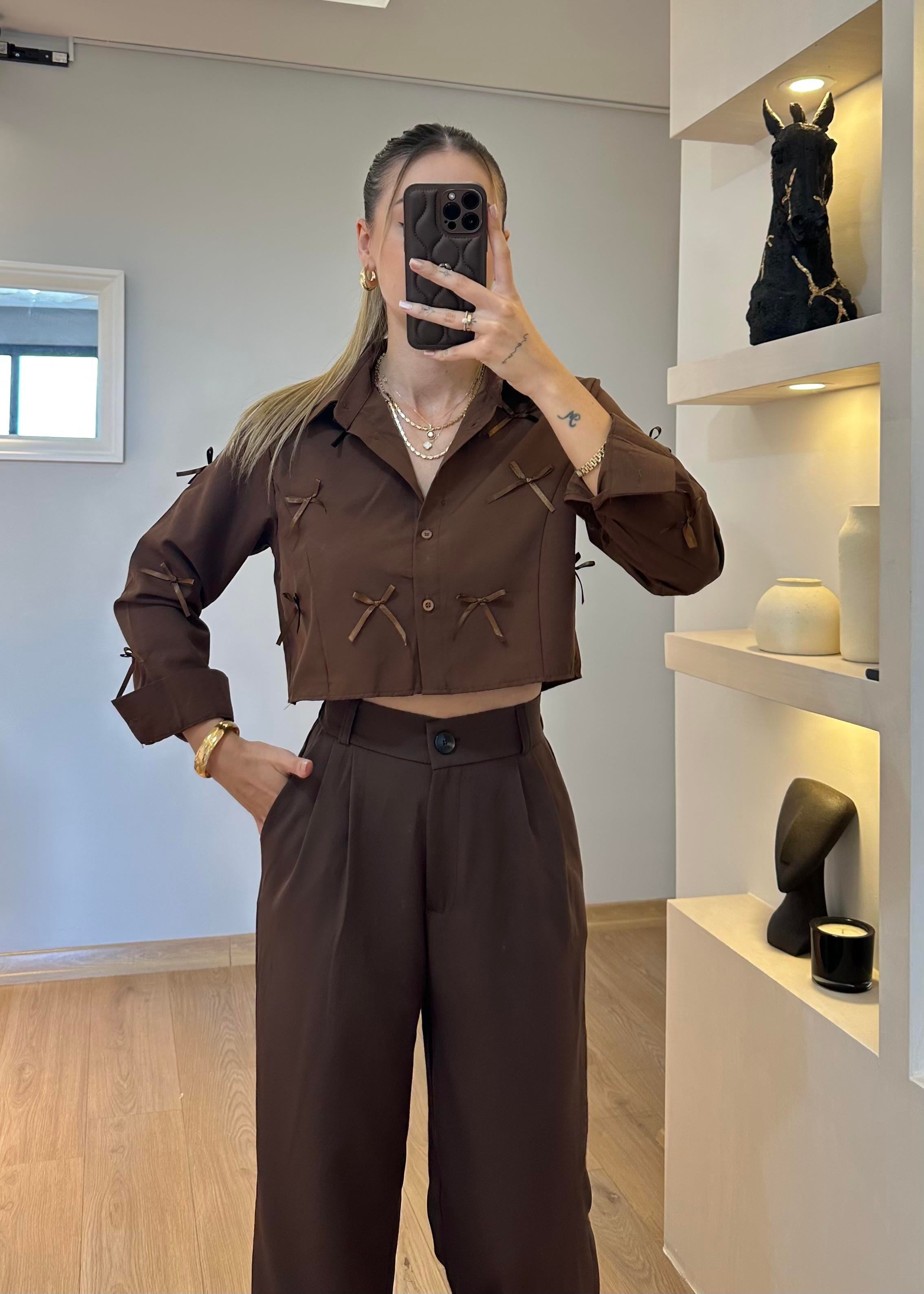 Liza Kahverengi Fiyonk Gömlek