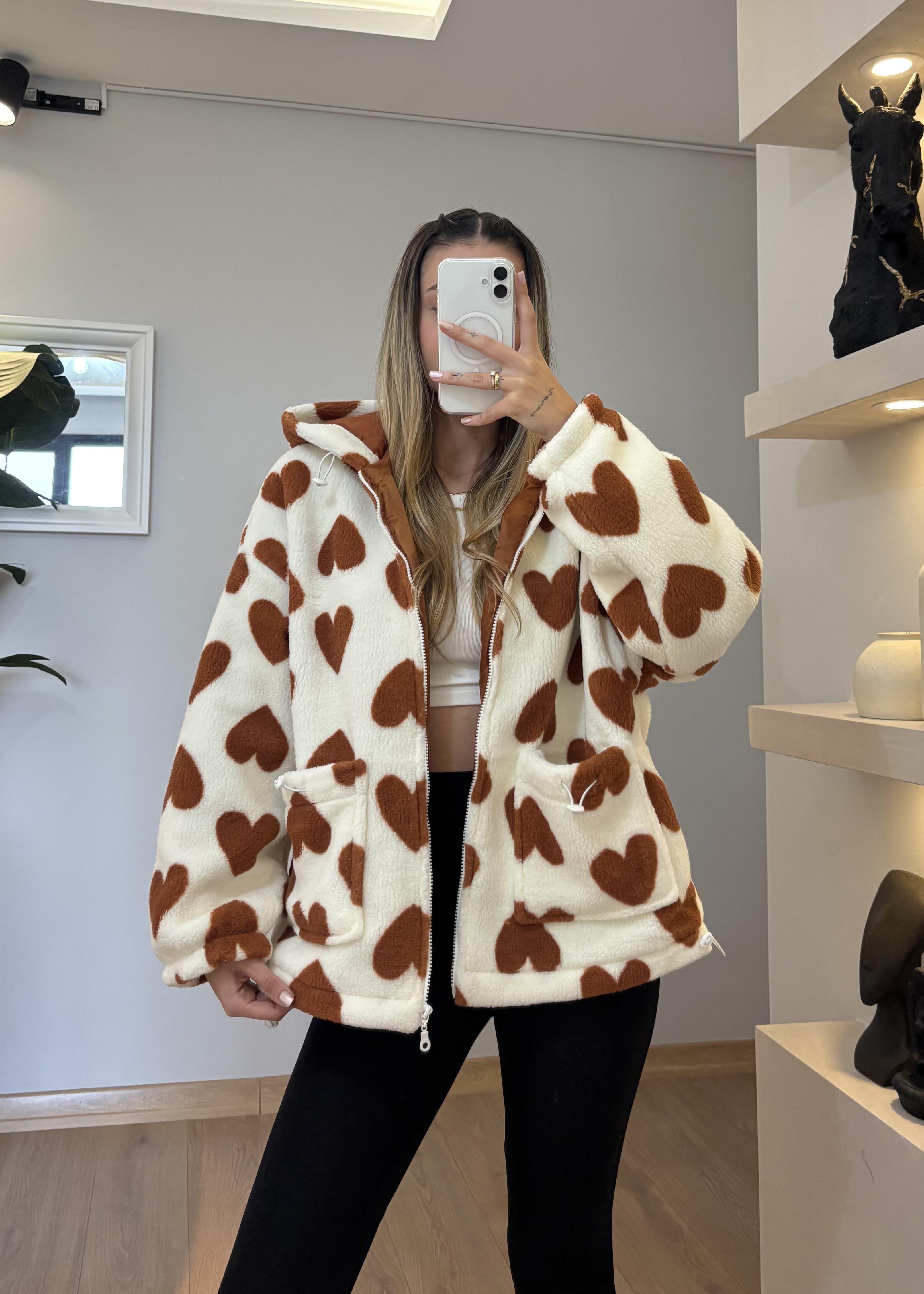 Love Turuncu Peluş Mont