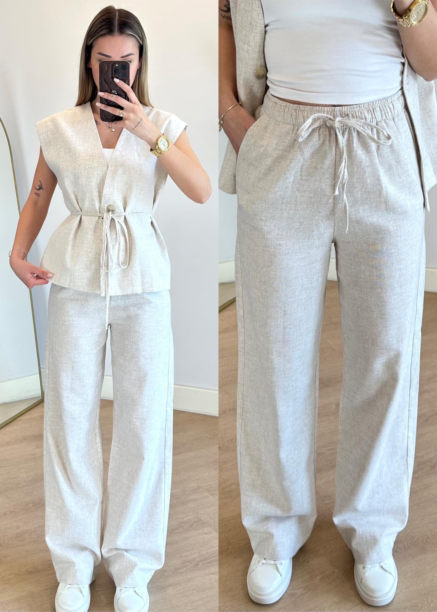 Mono Keten Pantolon