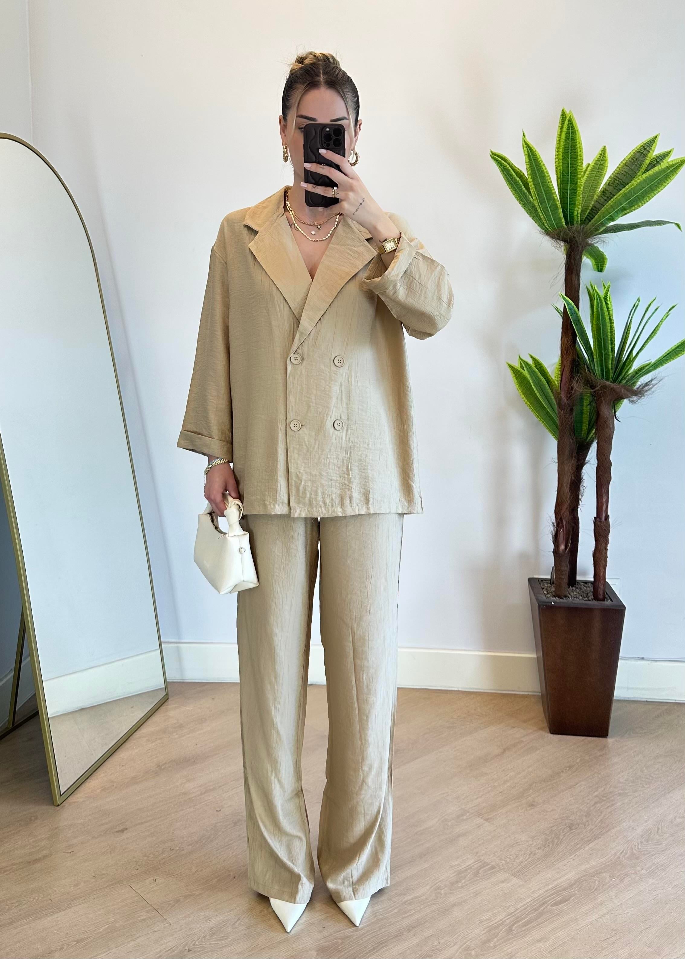 Nily Bej Ceket Takım