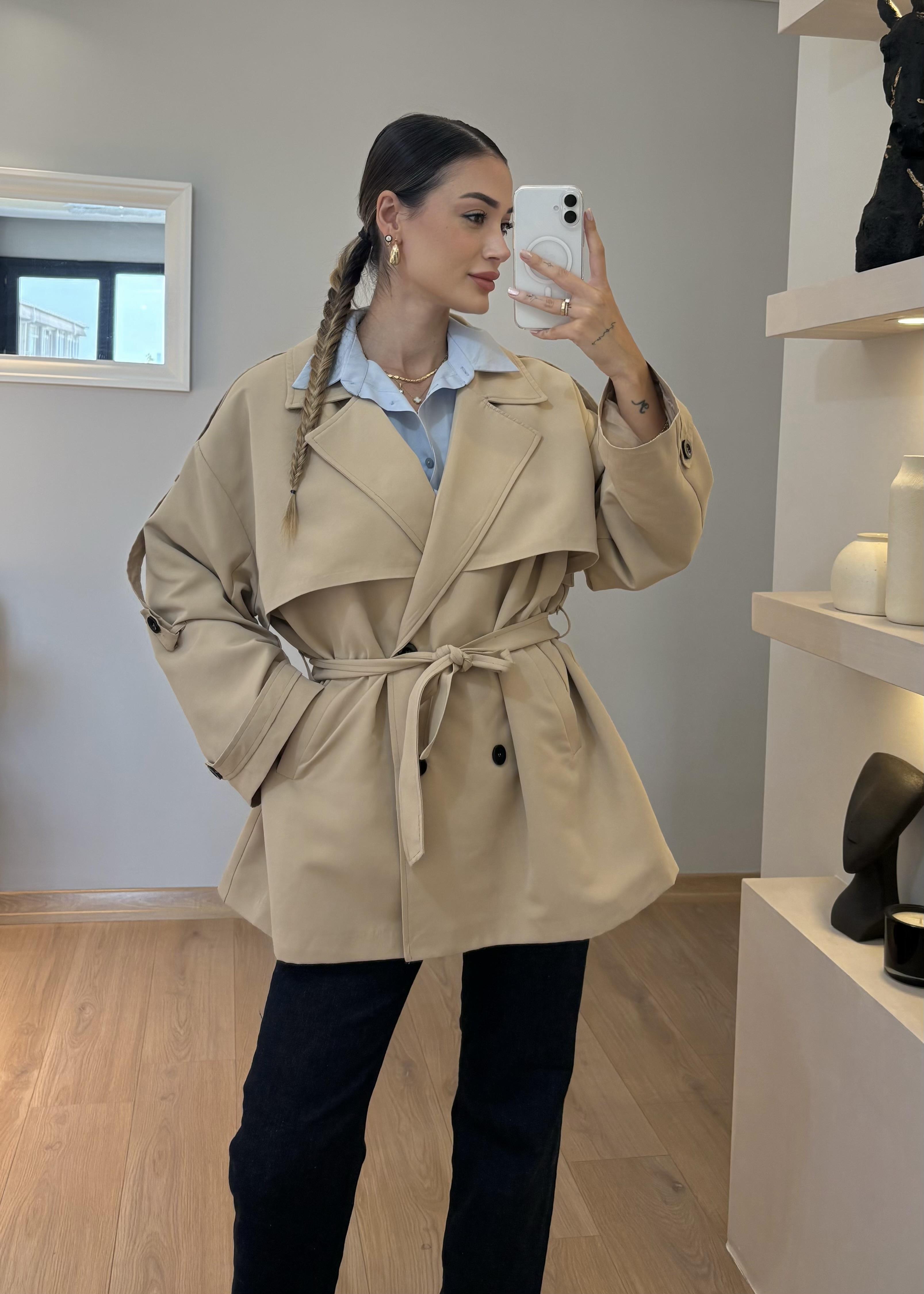 Nora Krem Trençkot