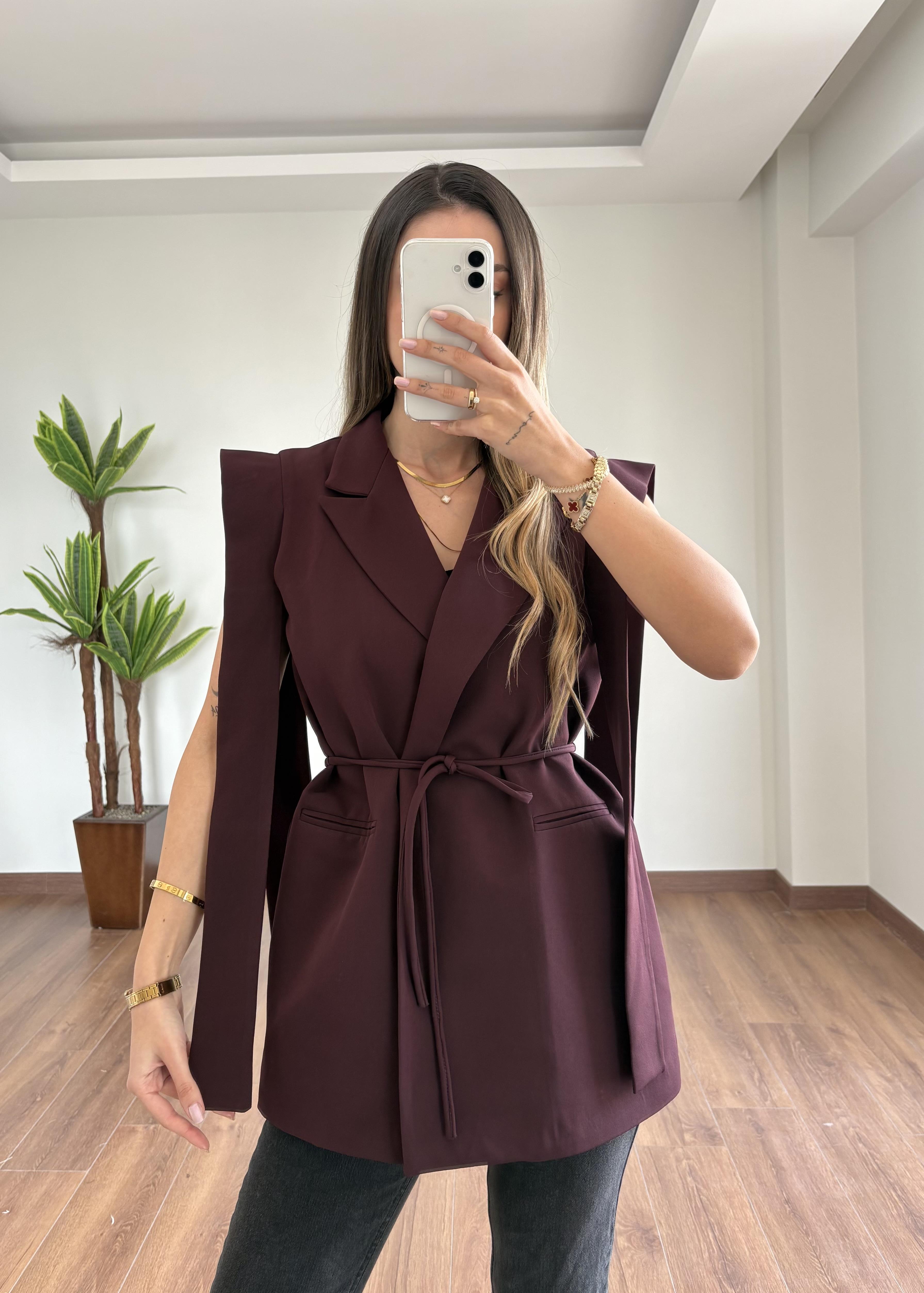 Tasarım Mürdüm Yelek