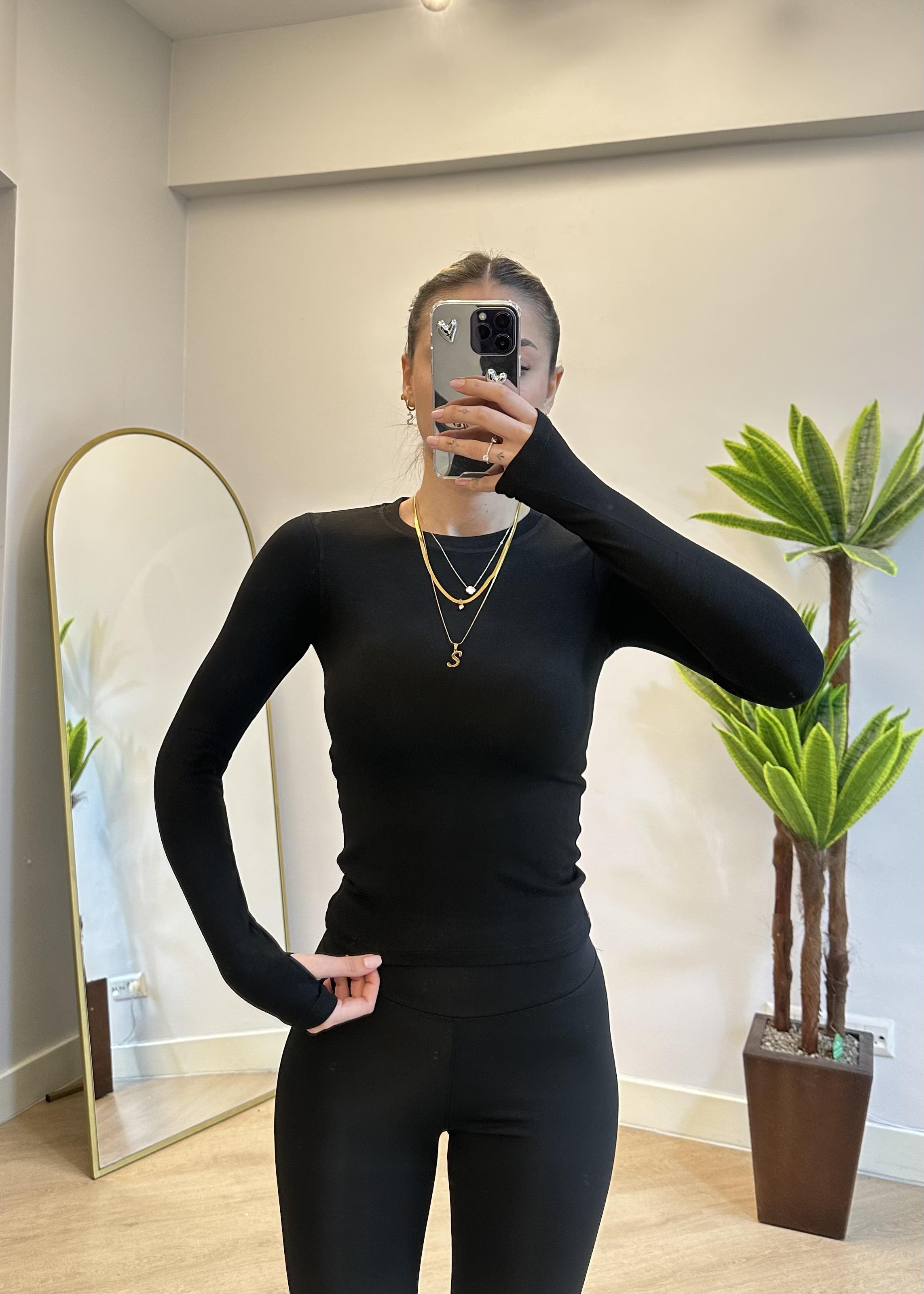 Vena Oysho İçi Şardonlu Parmak Geçmeli Siyah Body