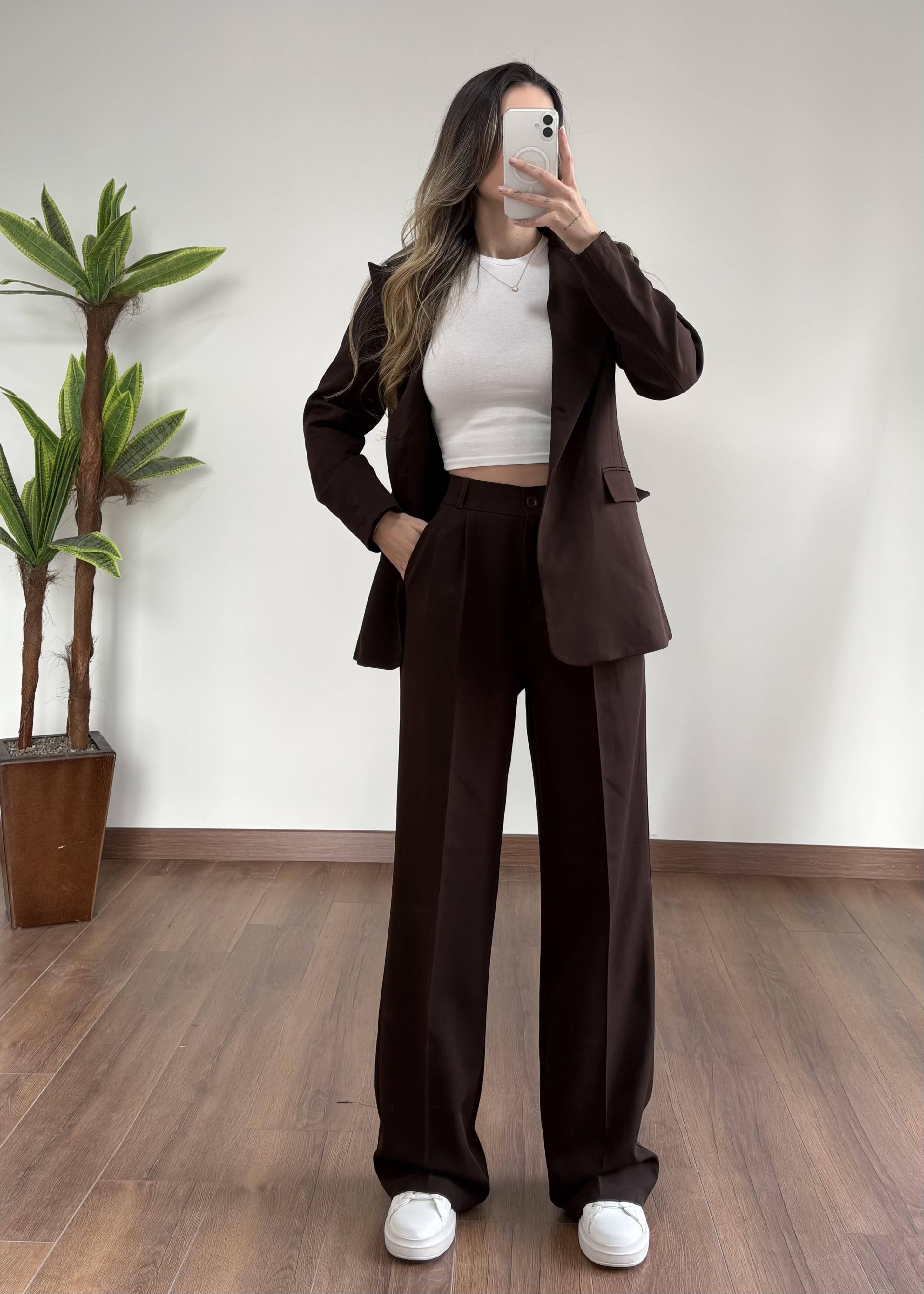 Wany Kahverengi Blazer Takım