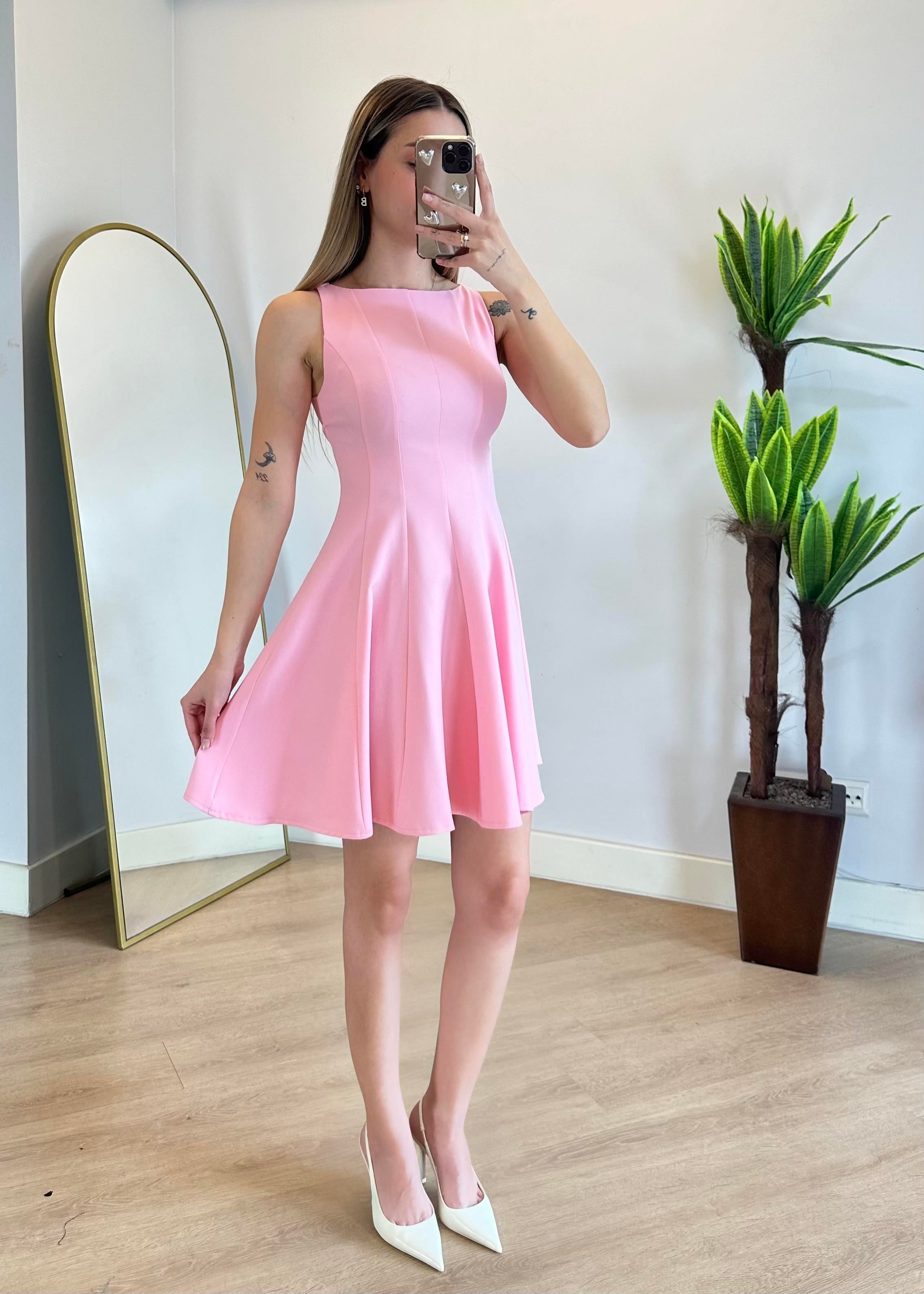 Zara Pileli Pembe Elbise