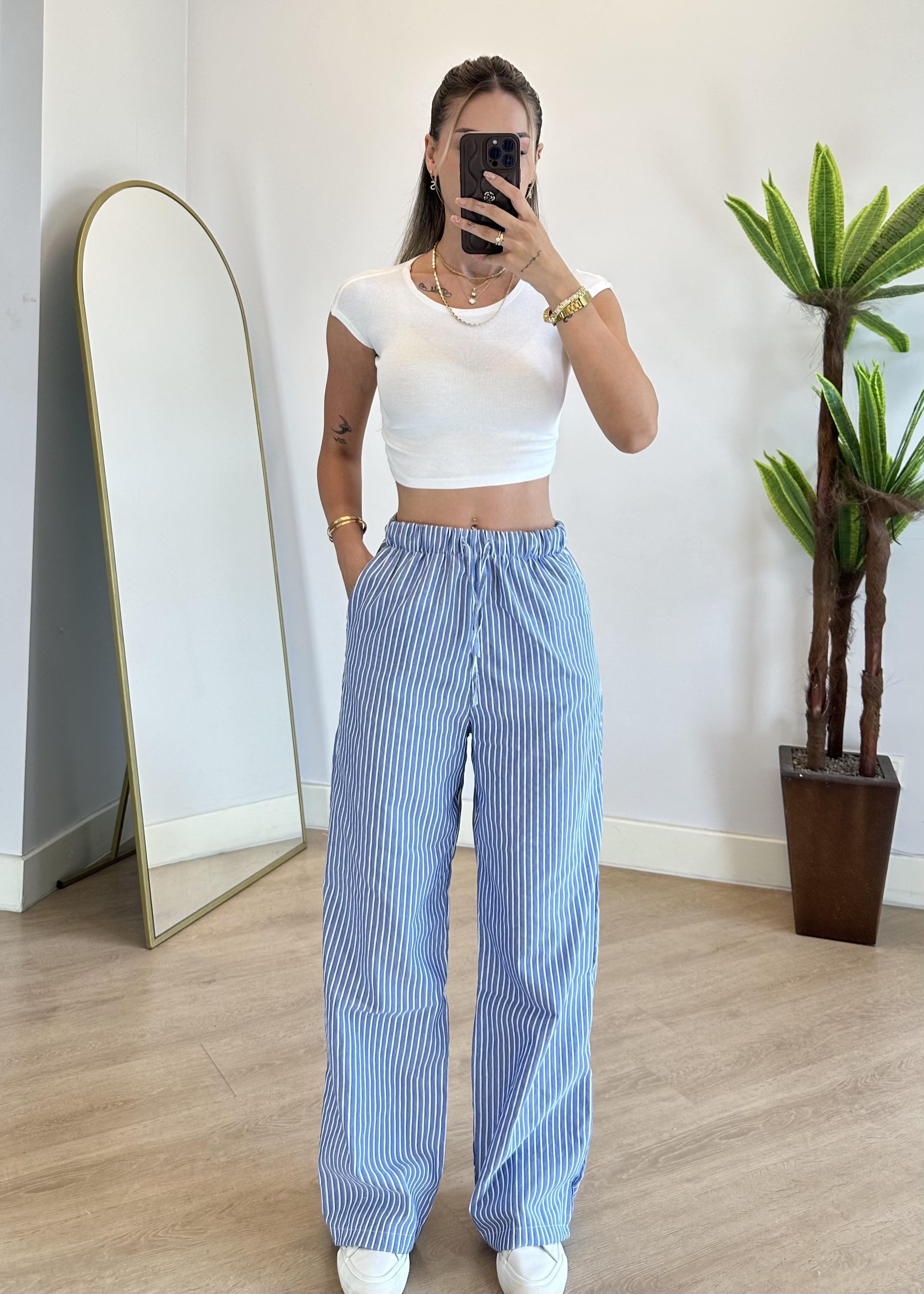 Adora Mavi Bel Lastik Pantolon