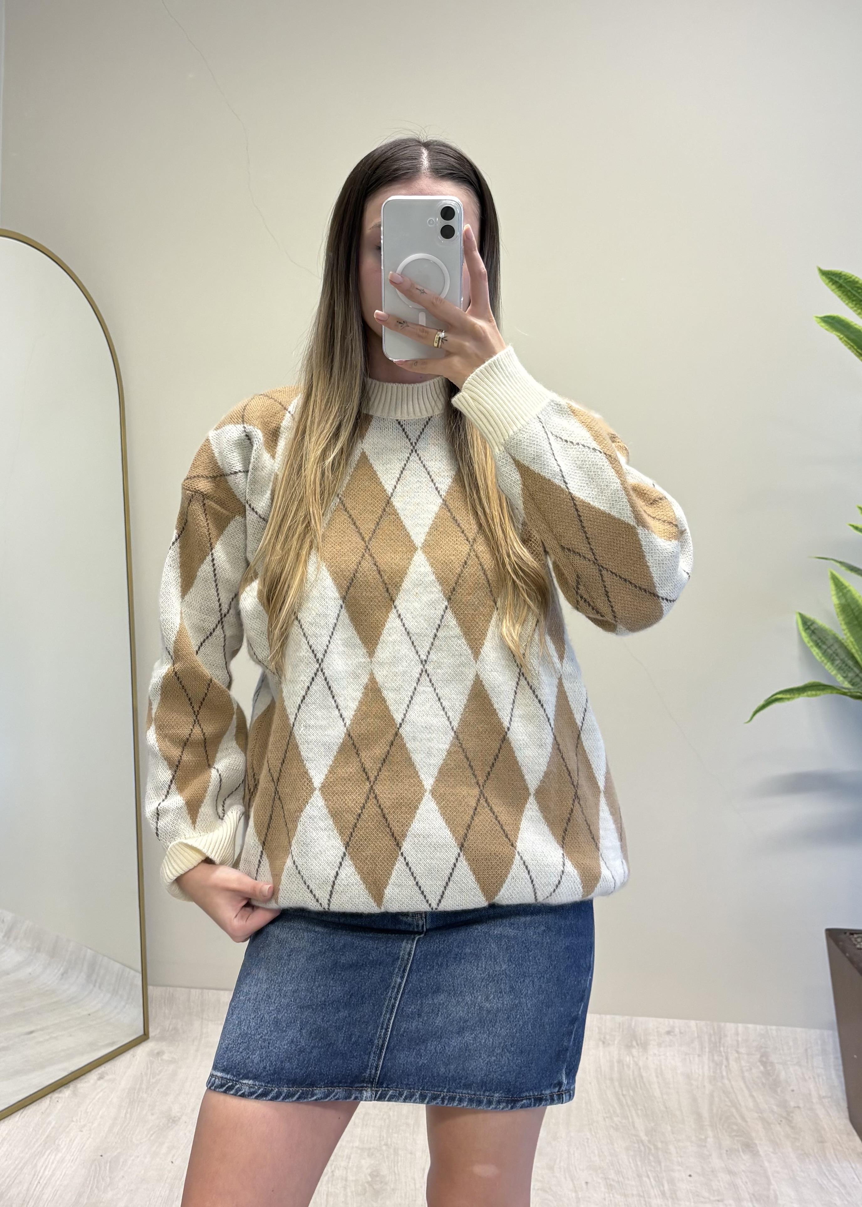 Baklava Desen Krem Kazak