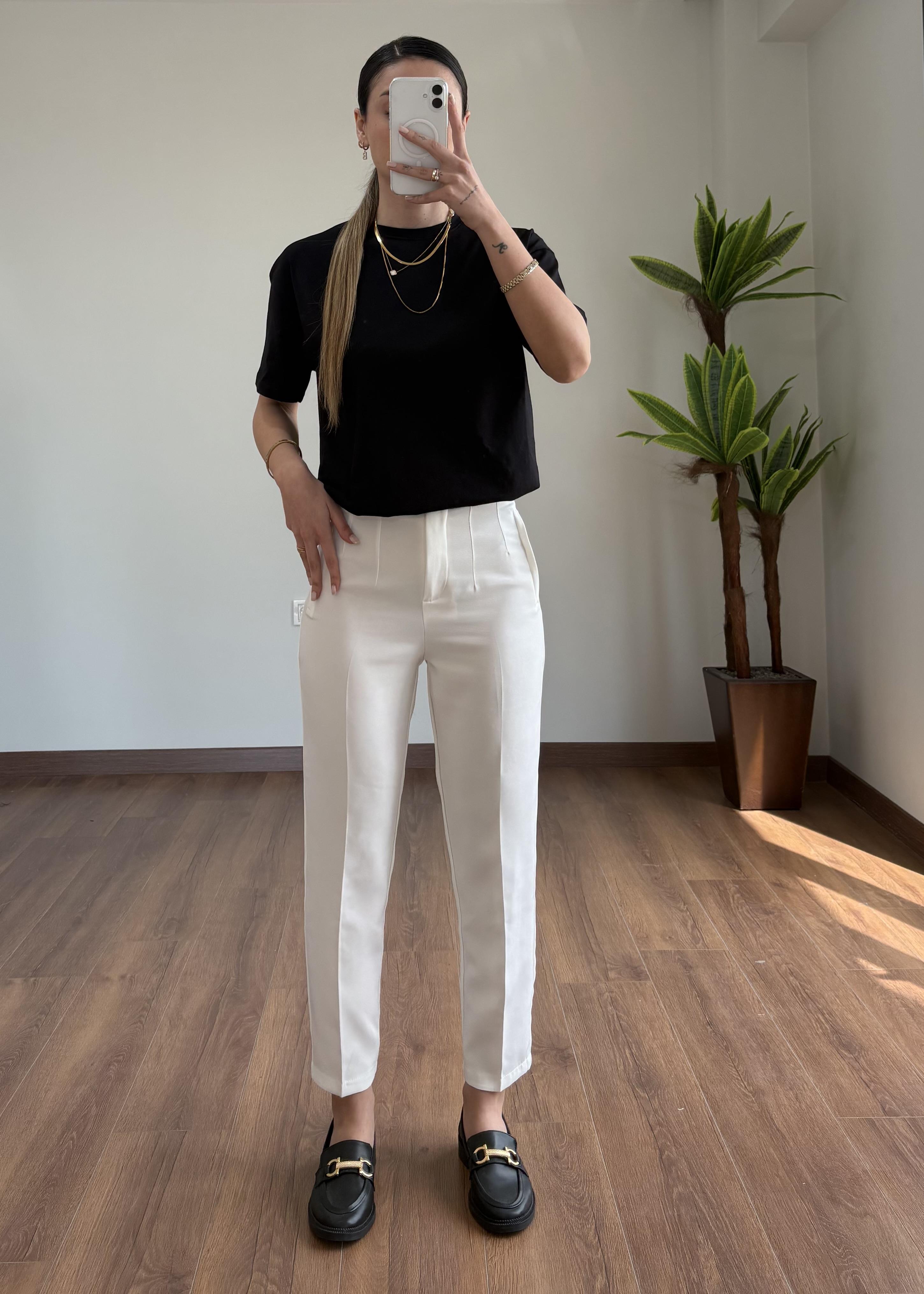 Bella Havuç Beyaz Pantolon