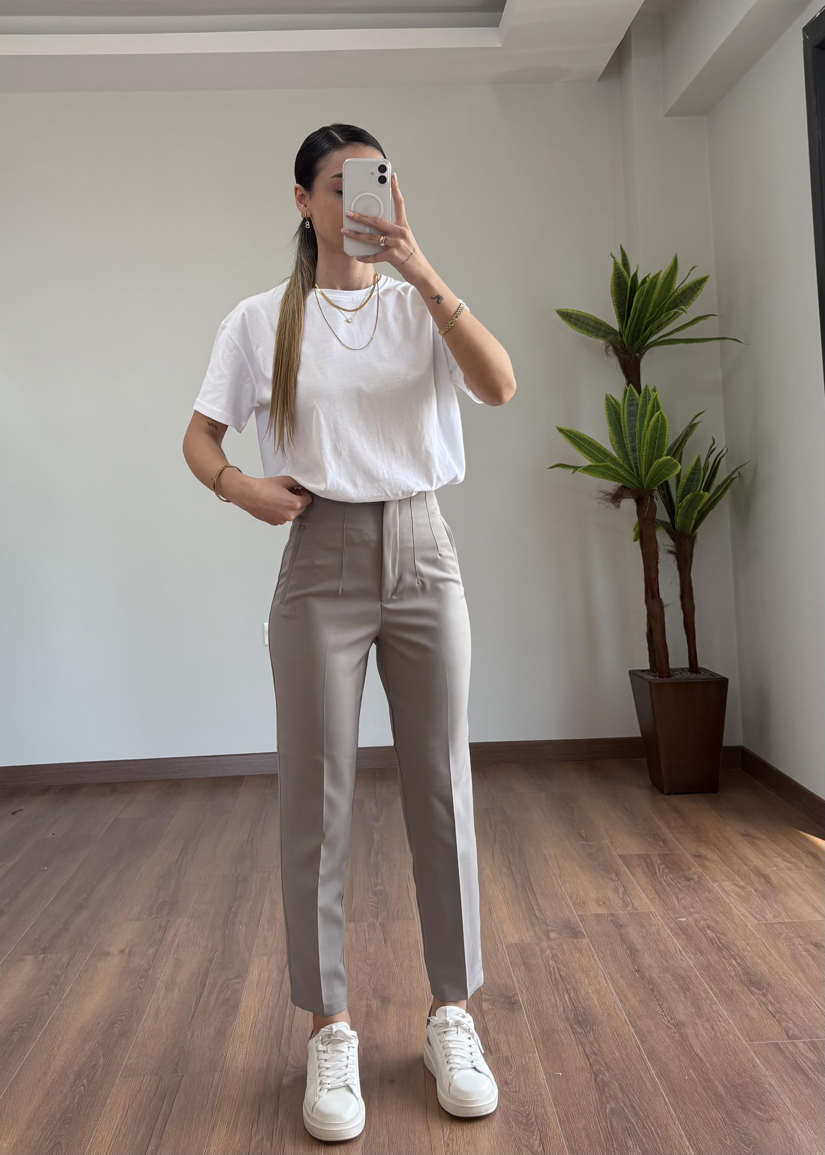 Bella Havuç Gri Pantolon