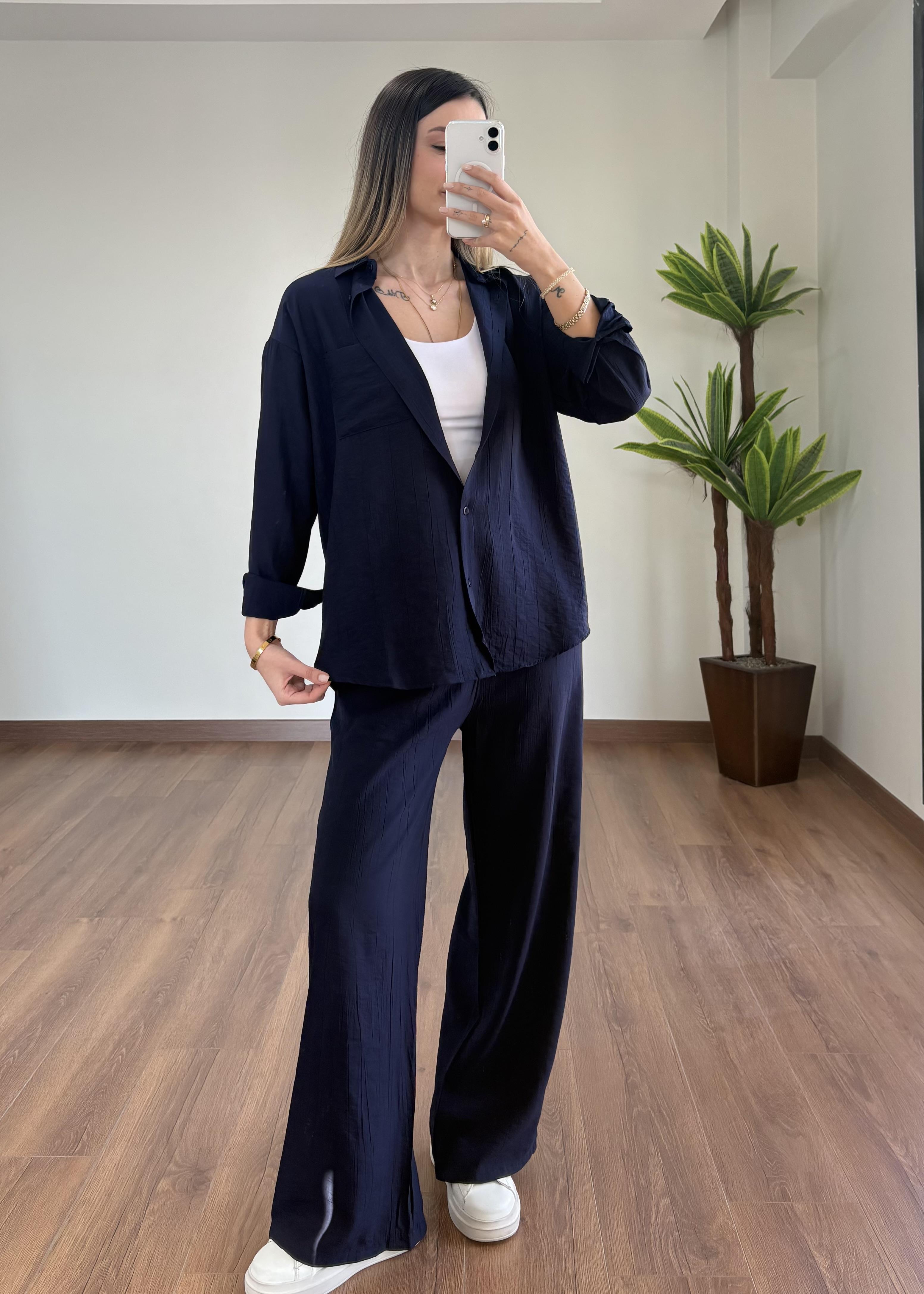 Çilek Kumaş Lacivert Takım