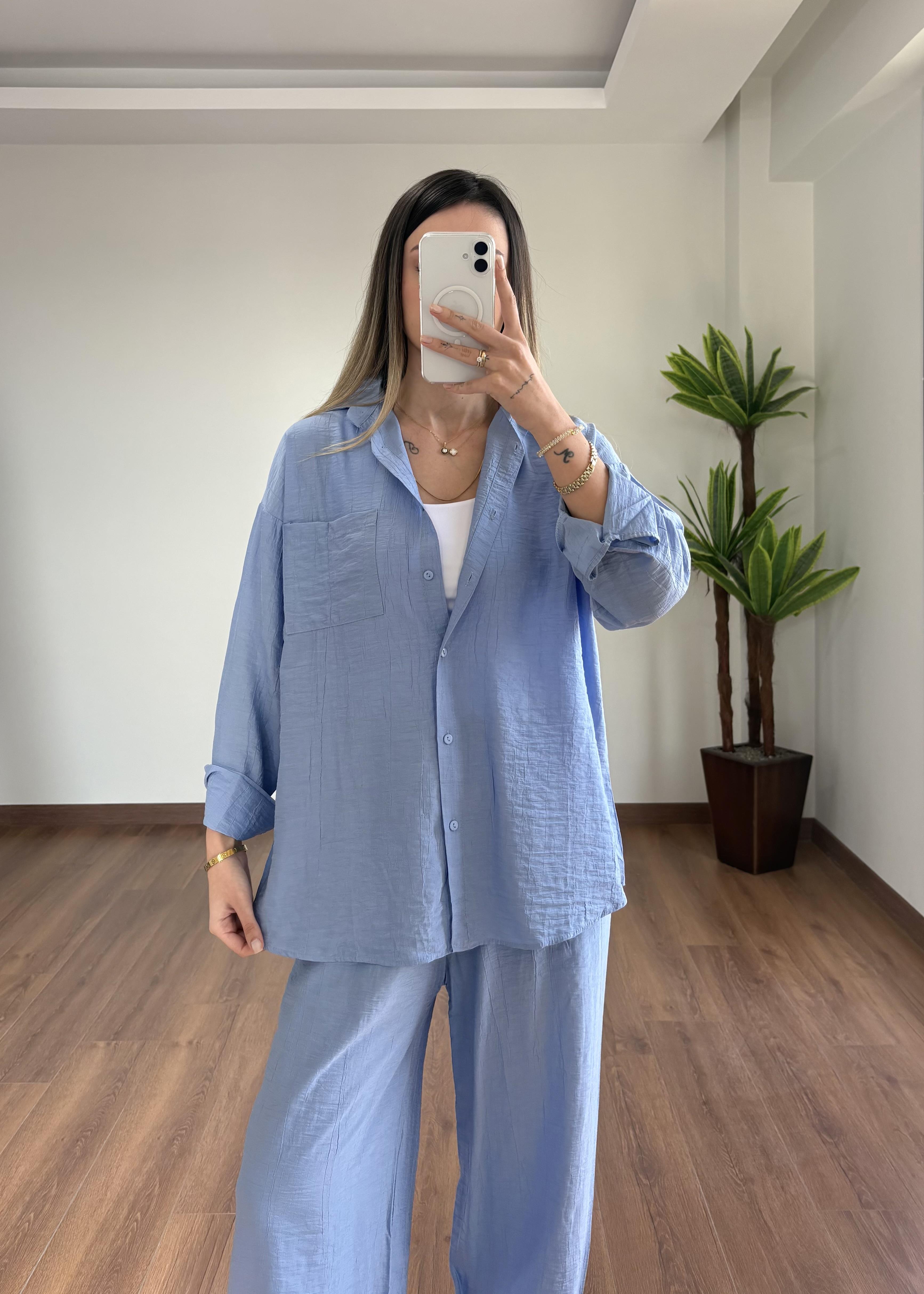 Çilek Kumaş Mavi Takım