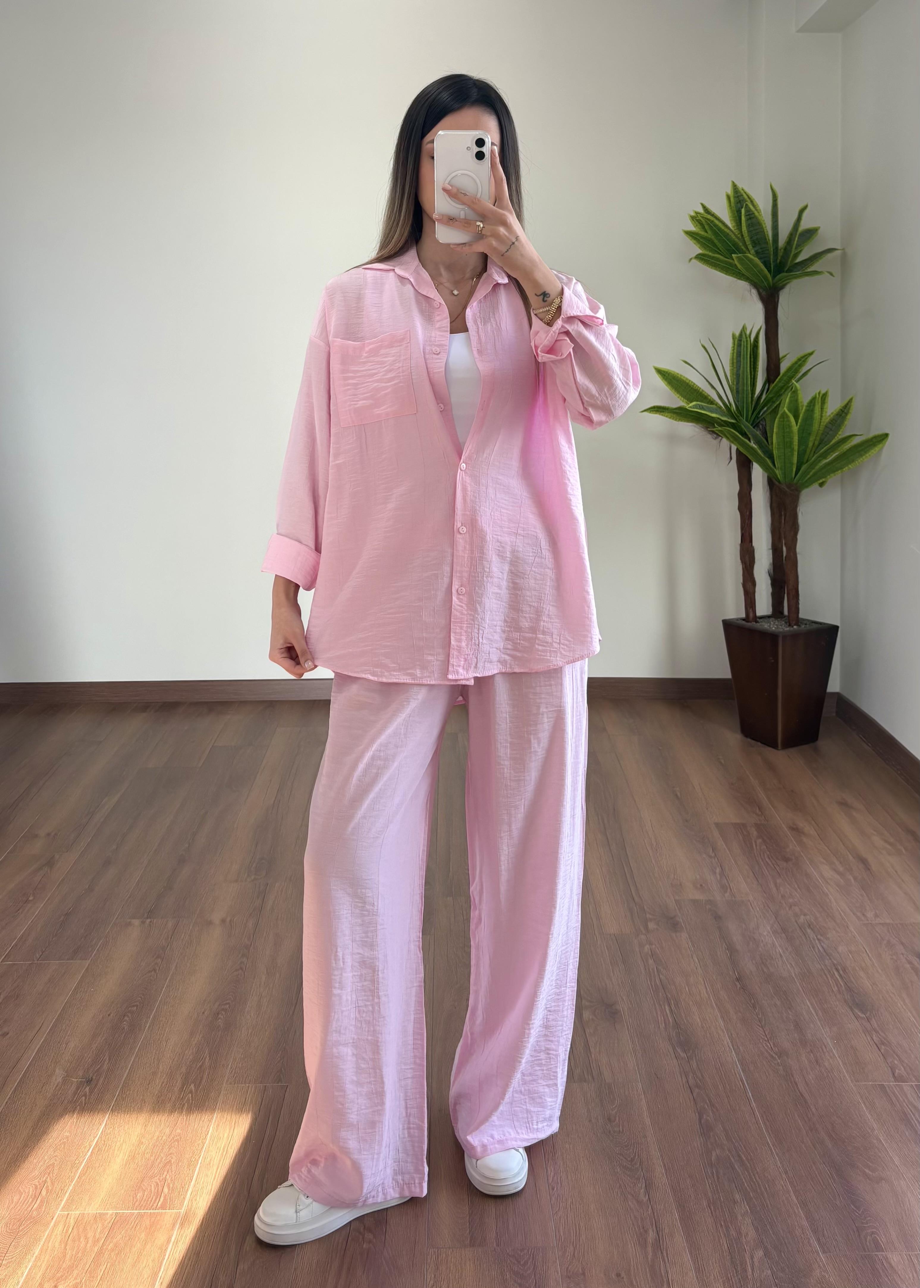 Çilek Kumaş Pembe Takım