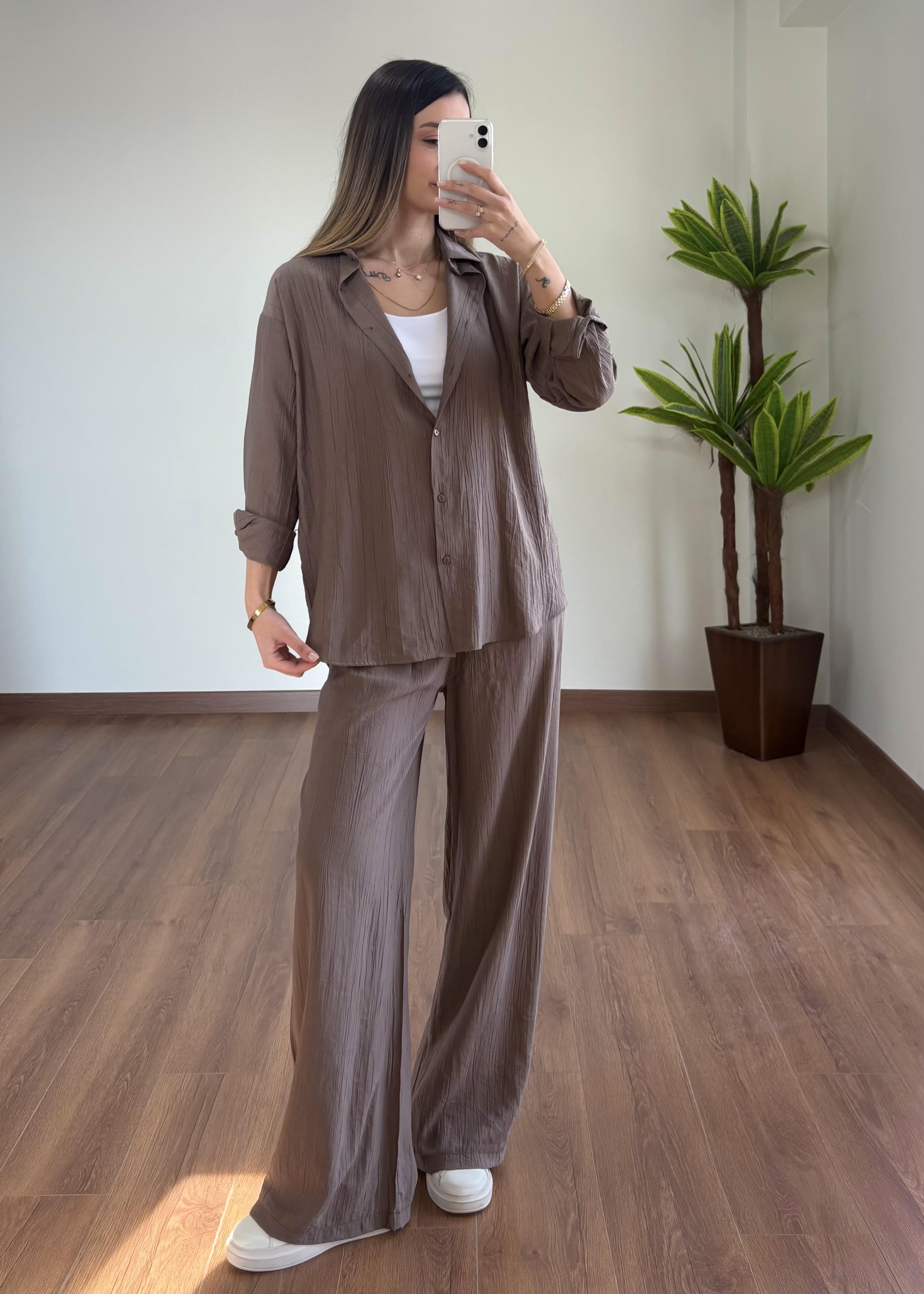 Çilek Kumaş Vizon Takım