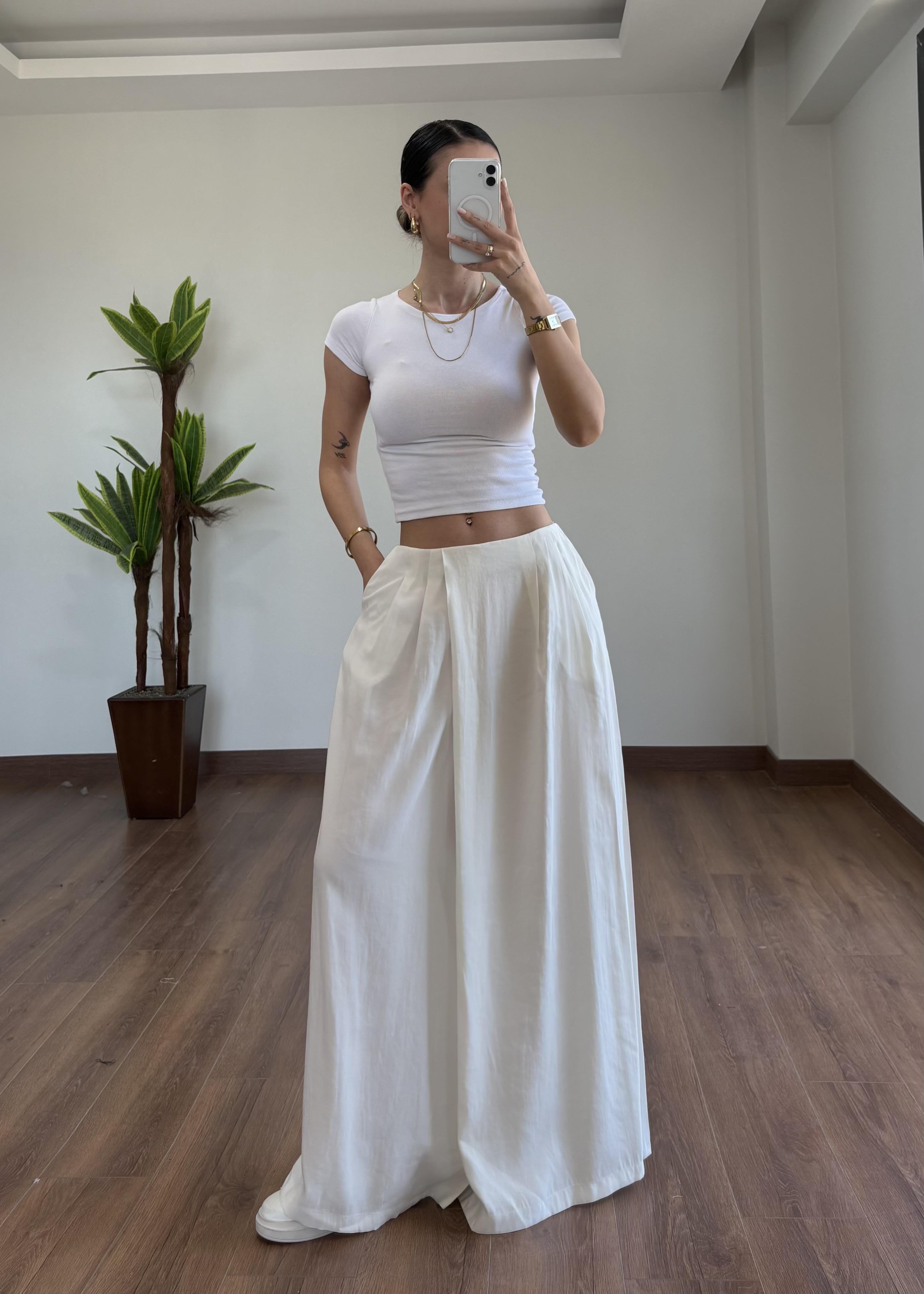 Doris Beyaz Etek Pantolon