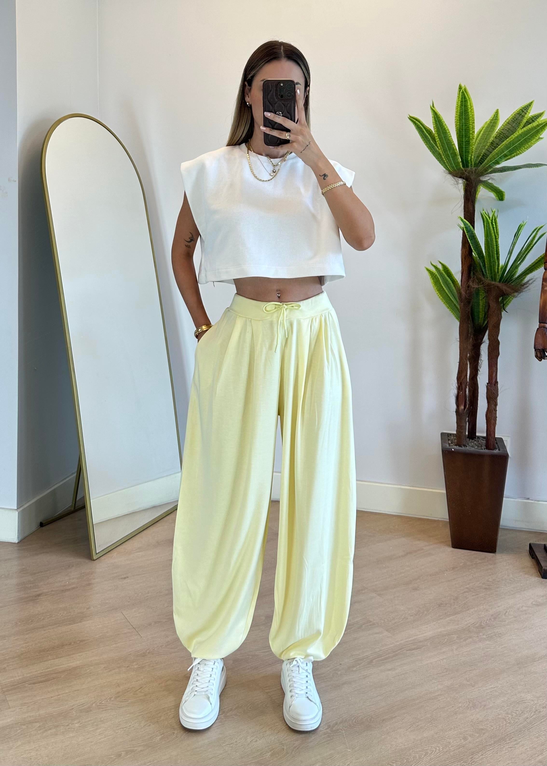 Fenix Sarı Şalvar Pantolon