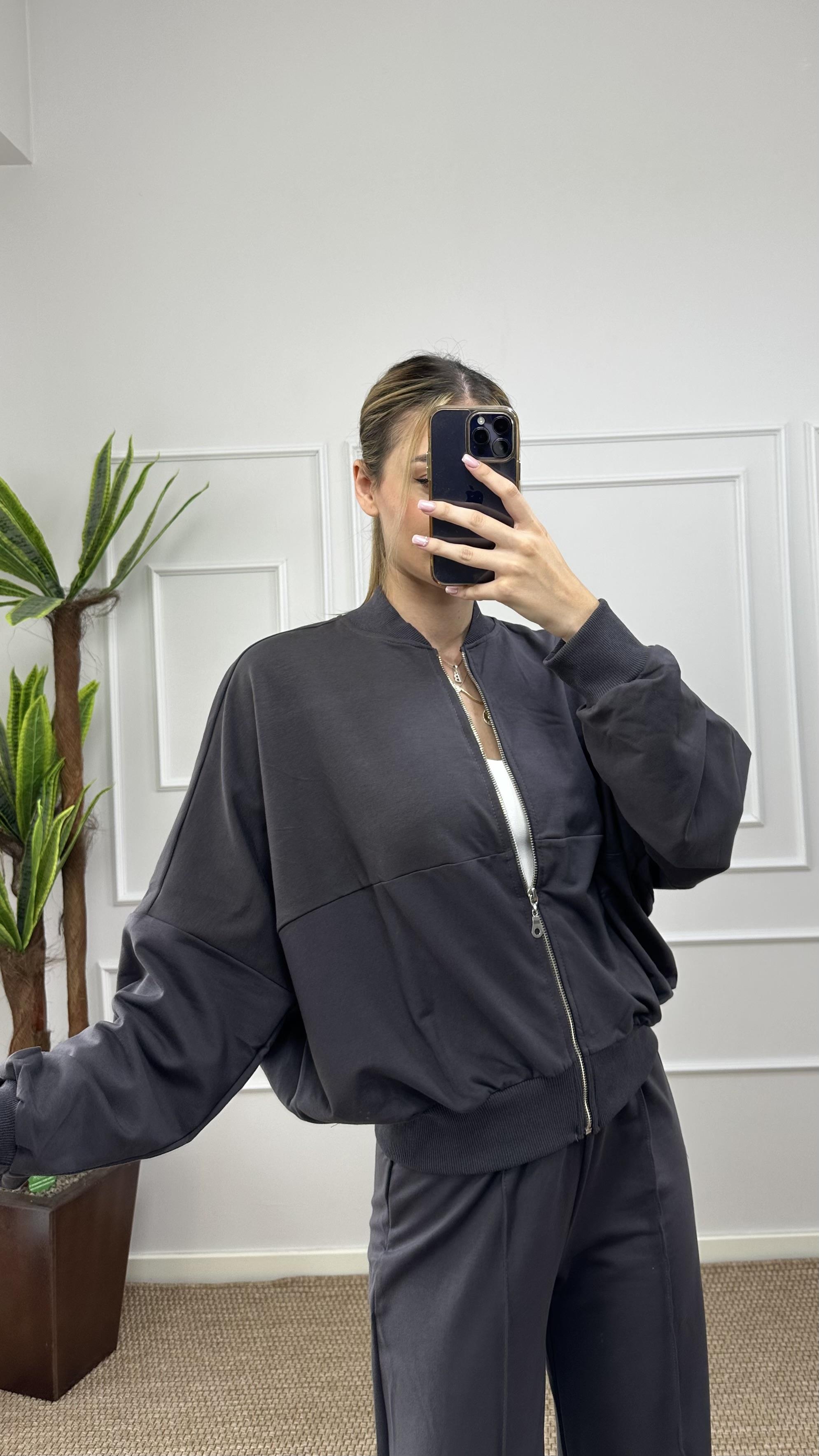 Kadın oversize hırkalı eşofman takımı